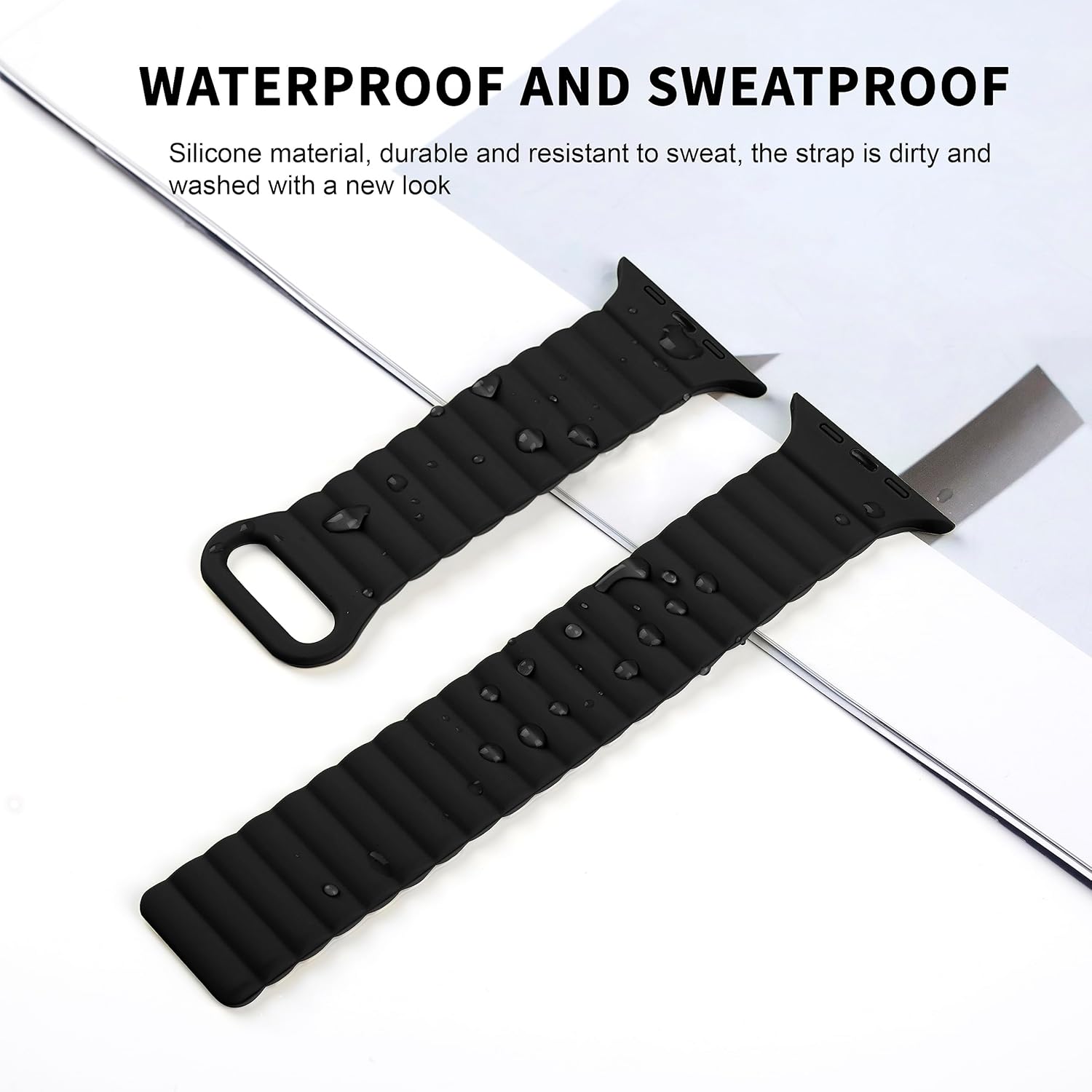 Correas magnéticas de silicona de doble cara, compatibles con Apple Watch Series 8 7 SE 6 5 4 3 2 1 Ultra, correa deportiva compatible con Apple