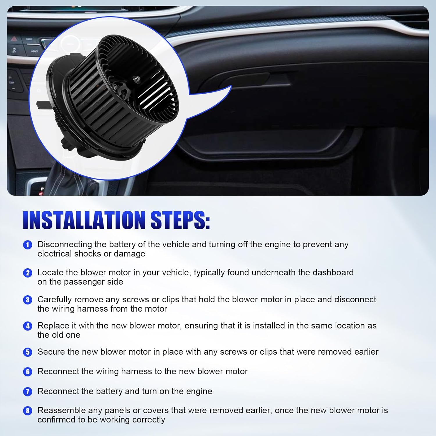 Motor soplador de calefactor HVAC con ventilador para Volkswagen VW Jetta Tiguan Passat Rabbit CC Eos GTI Golf AC ventilador reemplazo # 700182