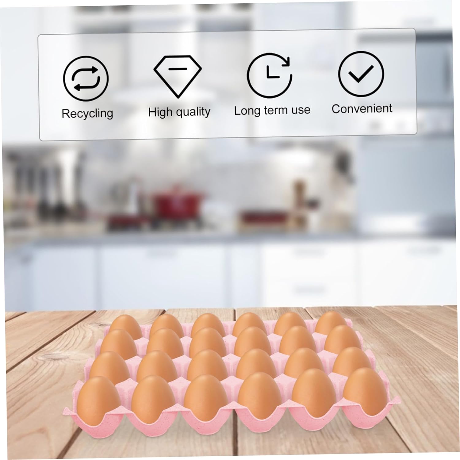 Mobestech Caja de almacenamiento de huevos para refrigerador, bandeja de huevos para refrigerador, bandeja de huevos para refrigerador, cocina,