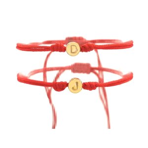 2 Red String Bracelets with Initials – Red String of fate – Personalized for couples, boyfriends, husbands, best friends, BFF Bracelet – Tutti 2 Red String Bracelets with Initials – Red String of fate – Personalized for couples, boyfriends, husbands, best friends, BFF Bracelet – Tutti