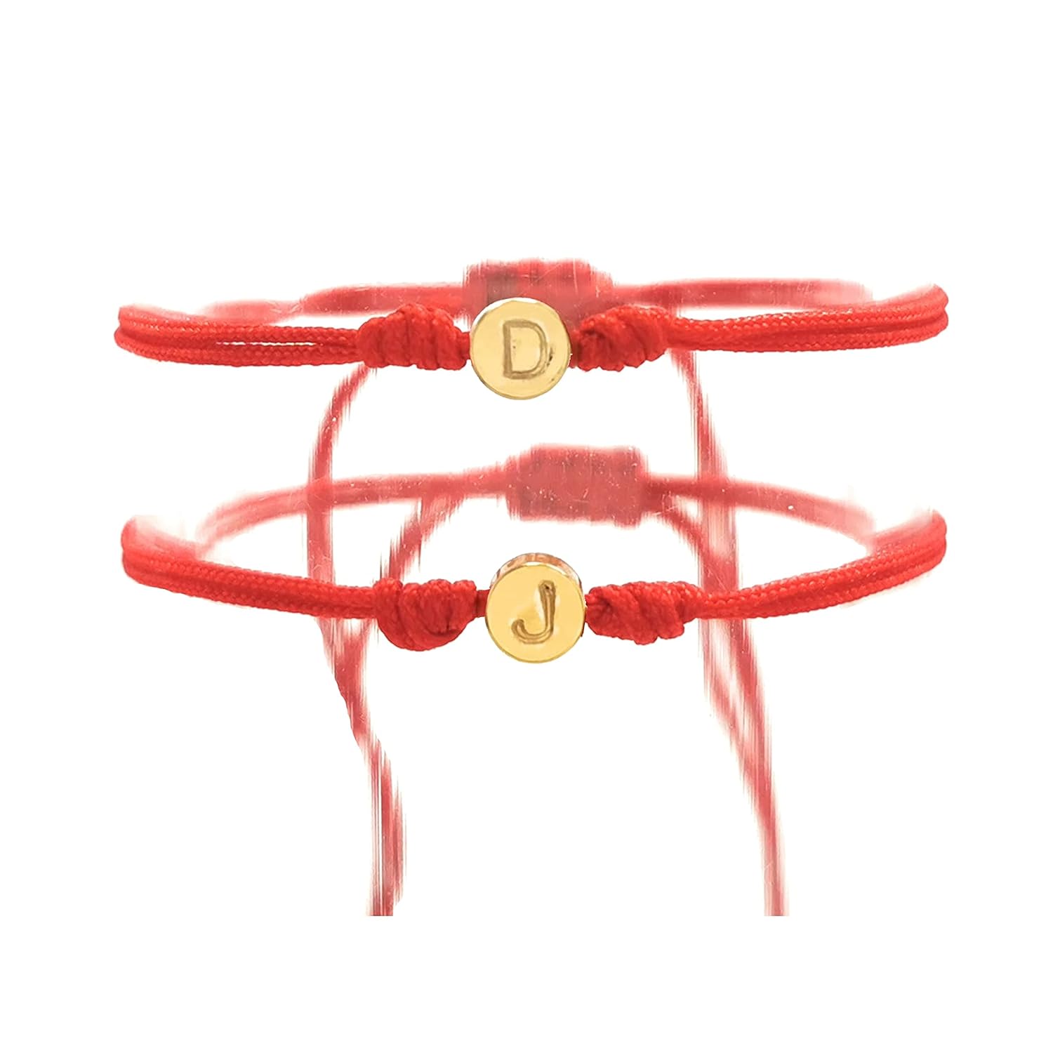 2 Red String Bracelets with Initials – Red String of fate – Personalized for couples, boyfriends, husbands, best friends, BFF Bracelet – Tutti