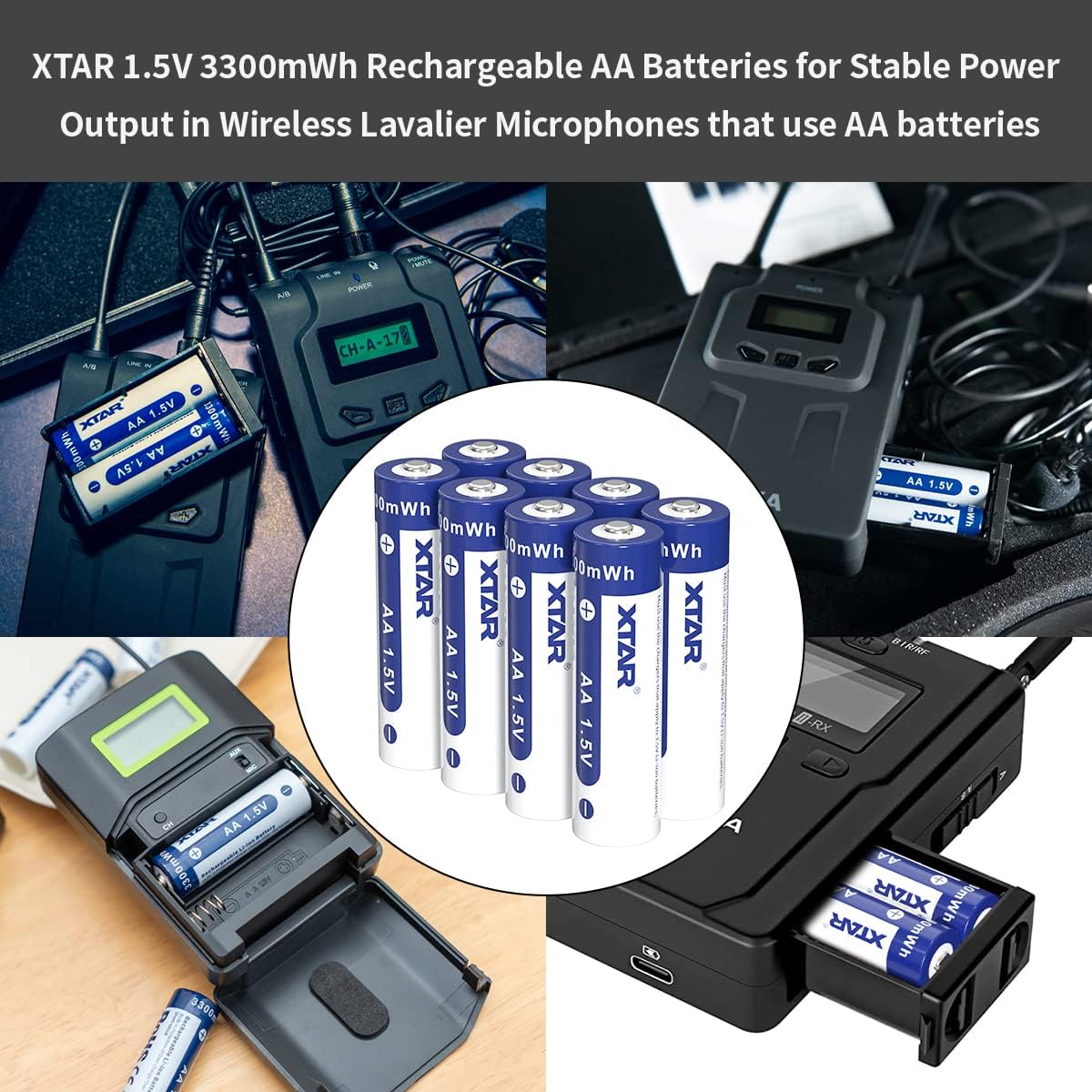 XTAR Baterías AA recargables de 1.5 V 3300 mWh para una salida de potencia estable en multímetros Fluke que utilizan baterías AA de 1.5 V (4