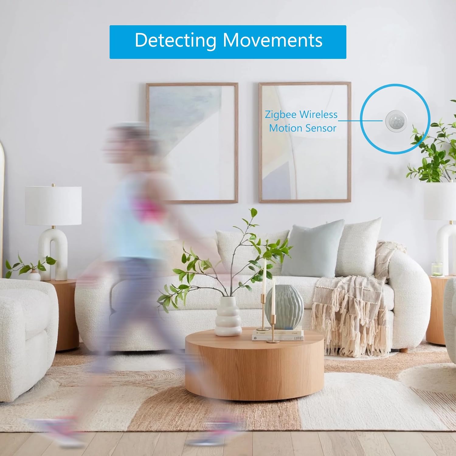 Zigbee Motion Sensor (2-Pack),Requires zigbee hub, configurable DIY Portable Presence Detector Compatible with Home Assistant, Hubitat and Alexa