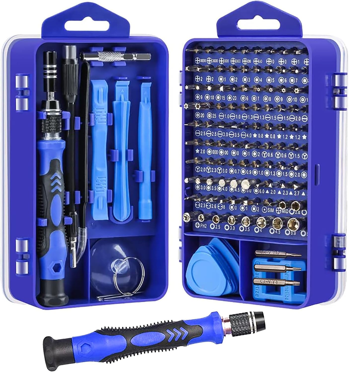 Juego de destornilladores de precisión 122 en 1, kit de herramientas de reparación magnética multifunción mejorado para laptop, reloj, lentes, serie