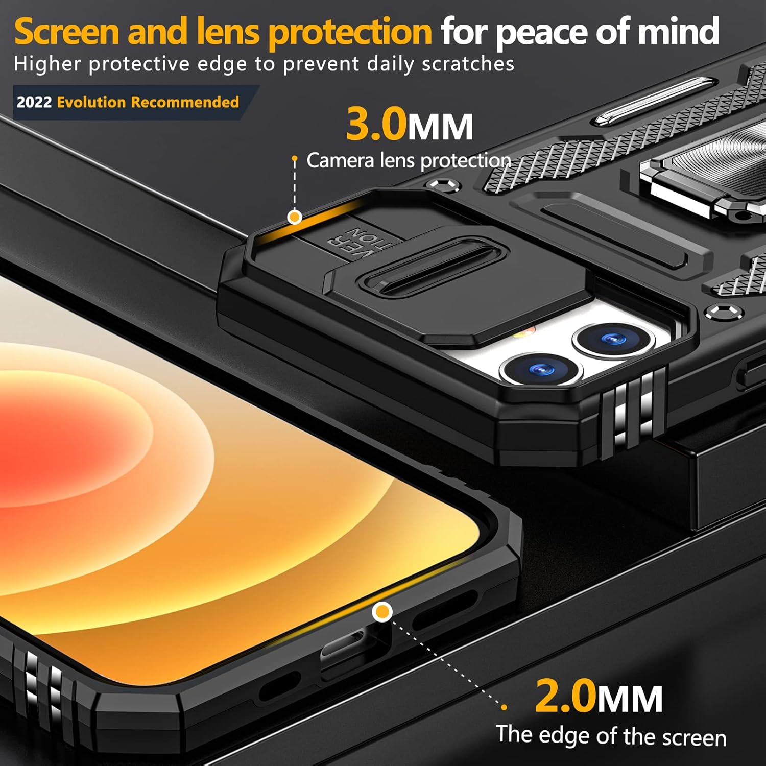 MDM-KJZH-10-01 – Funda para iPhone 11 con soporte, a prueba de golpes de grado militar, protección dura de grado militar, protección de cámara,