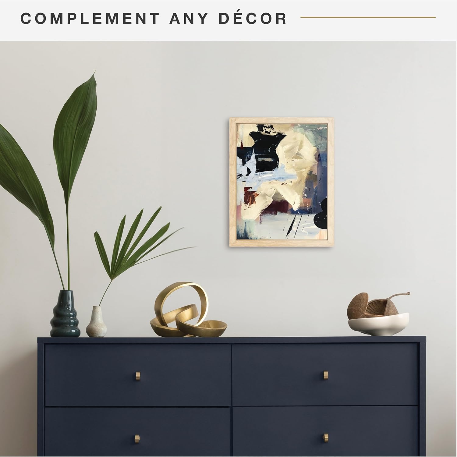 MCS Marco de lienzo flotante, marcos de arte para pinturas en lienzo con cierres adhesivos y accesorios para colgar, veta de madera natural, 11 x 14