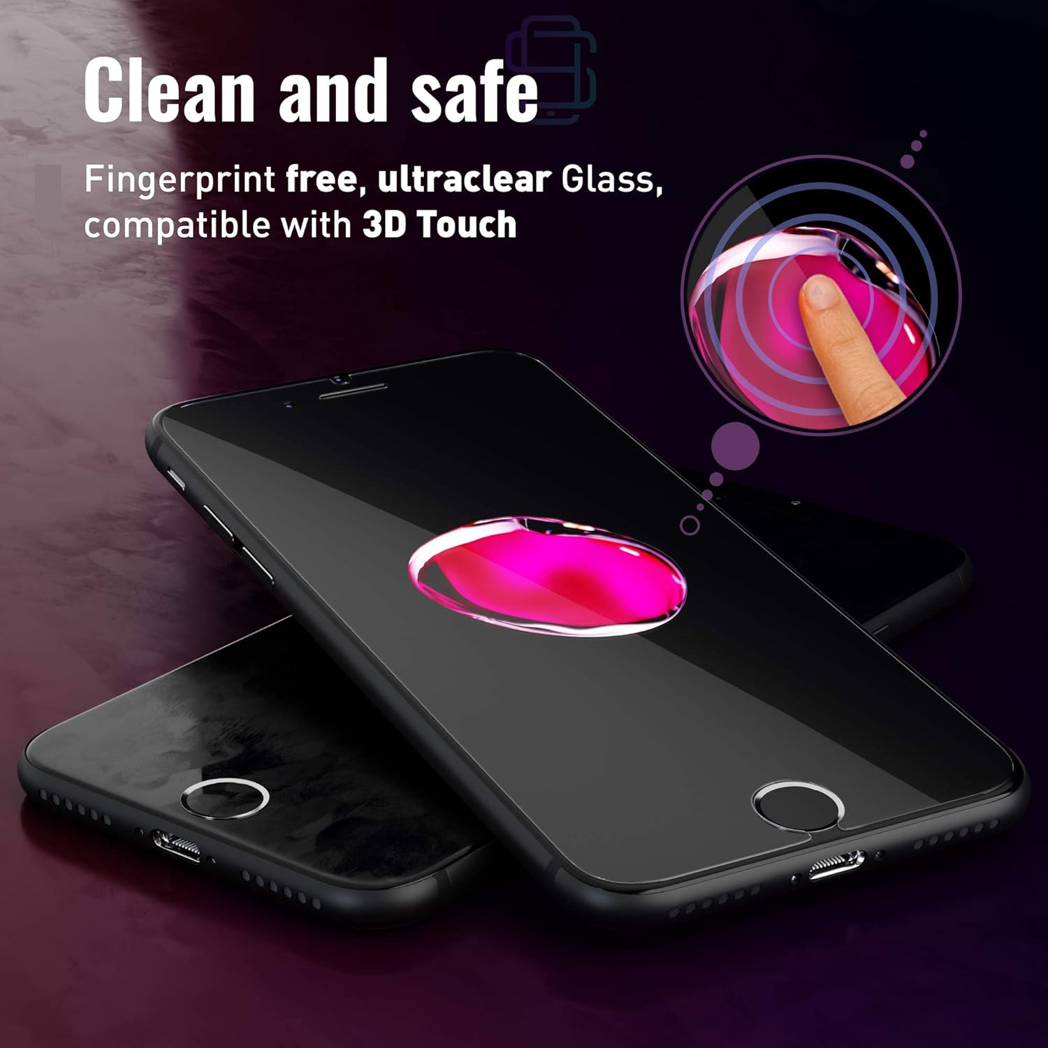 Protector de pantalla para iPhone 87 (paquete de 2) con kit de instalación fácil de alinear automáticamente, vidrio templado para iPhone 8, 7 (4,7