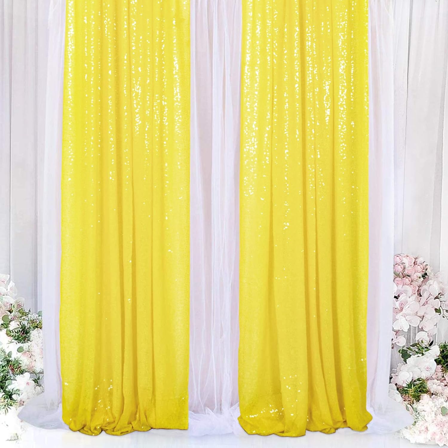 Foto Cabina- Accesorios de boda, telones de fondo de tela de lentejuelas, fondo de video brillante, cortina, dulces para bodas, decoraciones.