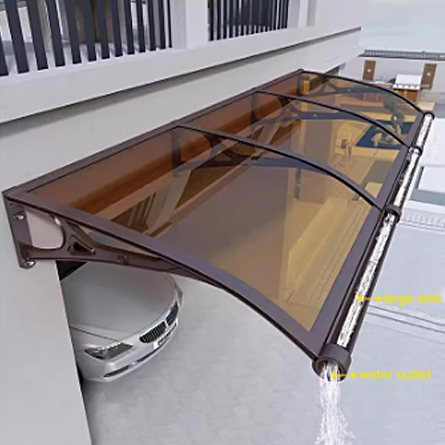 Toldo para puerta delantera, patio, porche, toldo de protección contra la lluvia y la nieve, cubierta de protección contra la lluvia para ventana,