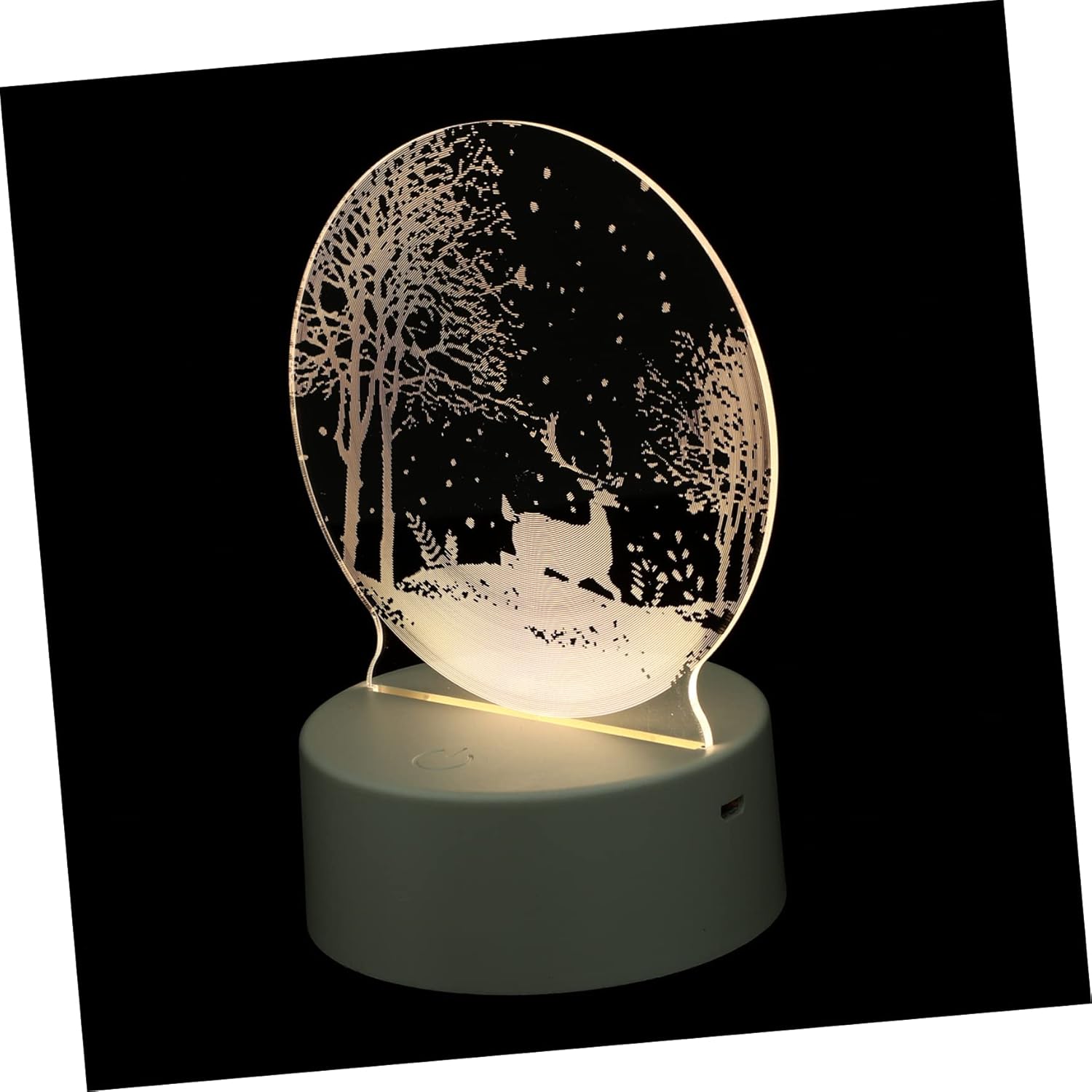 Angoily 1pc Christmas Night Light Chic Night Light Christmas Table Lamp Led Illusion Lamp Bedside Light Lamp Christmas 3D Lamp Decor Led Night Light