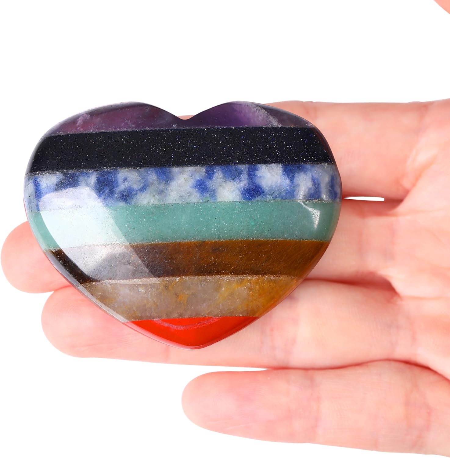 MAIBAOTA Corazón de cristal de 1.772 in, cristales curativos grandes, piedra de amor, piedra natural de reiki, regalos para mamá, día de la madre,