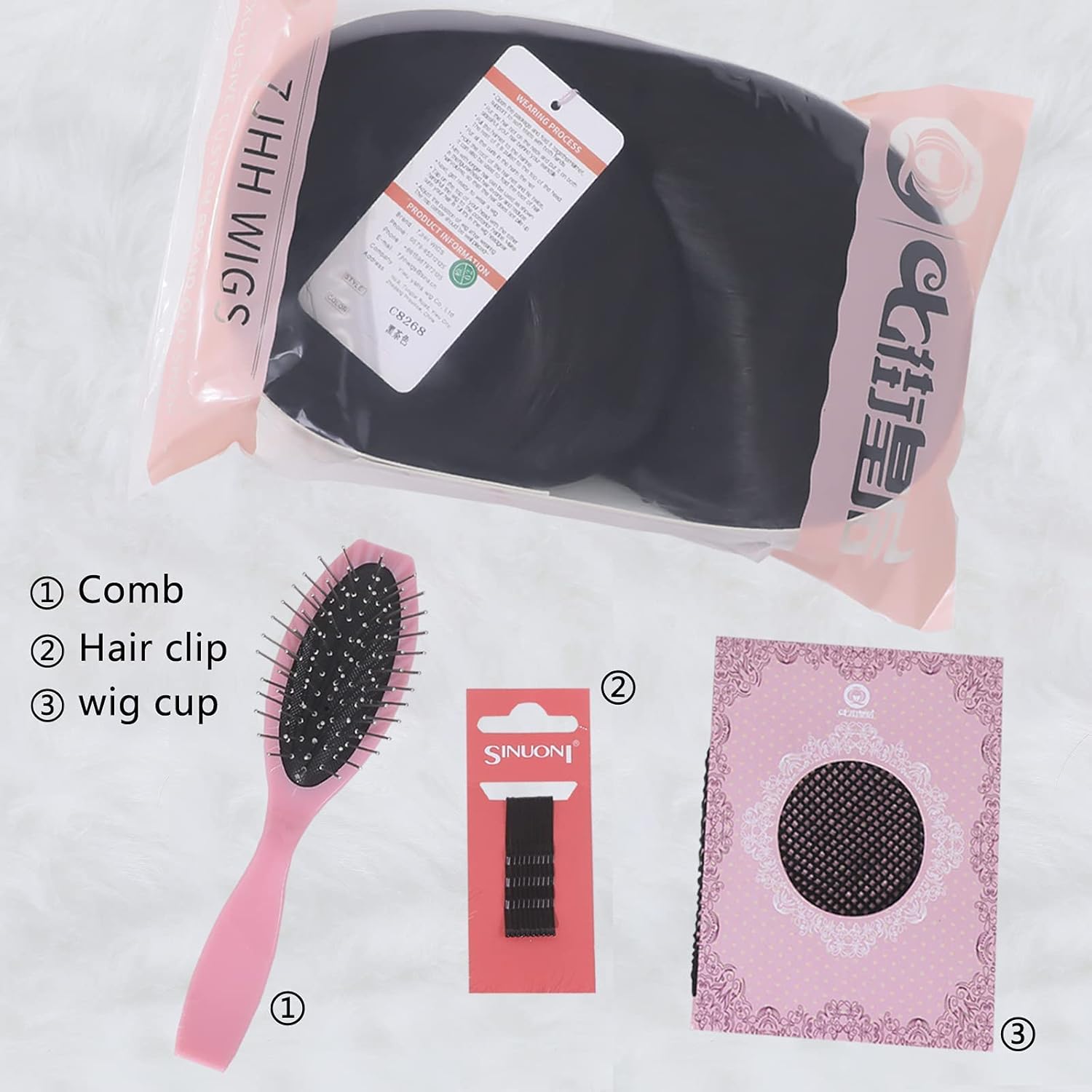 7JHH WIGS Peluca rubia larga con flequillo para mujer, fibra resistente al calor, pelucas de cabello sintético en capas de 25 pulgadas con raíces