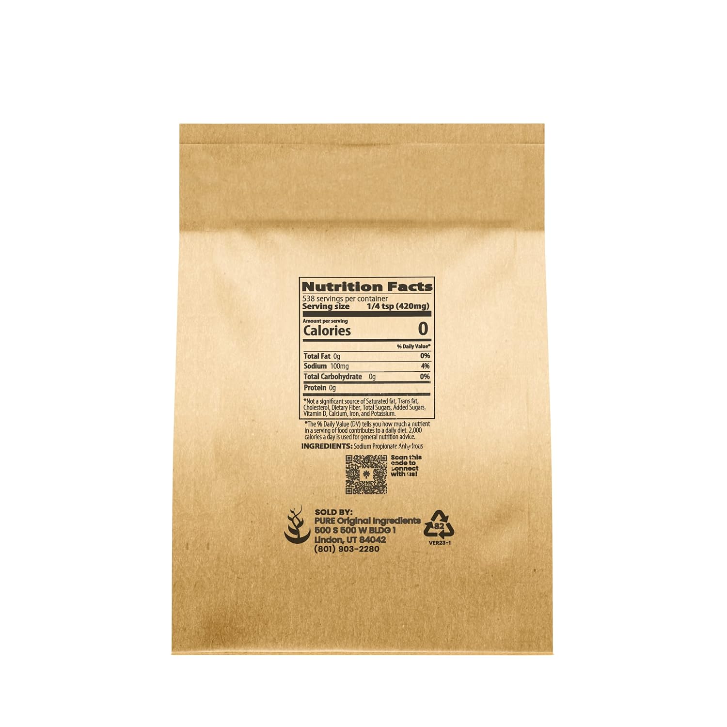 Pure Original Ingredients Propionato de sodio (8 oz) Conservante e inhibidor del moho, grado alimenticio, aditivo alimentario