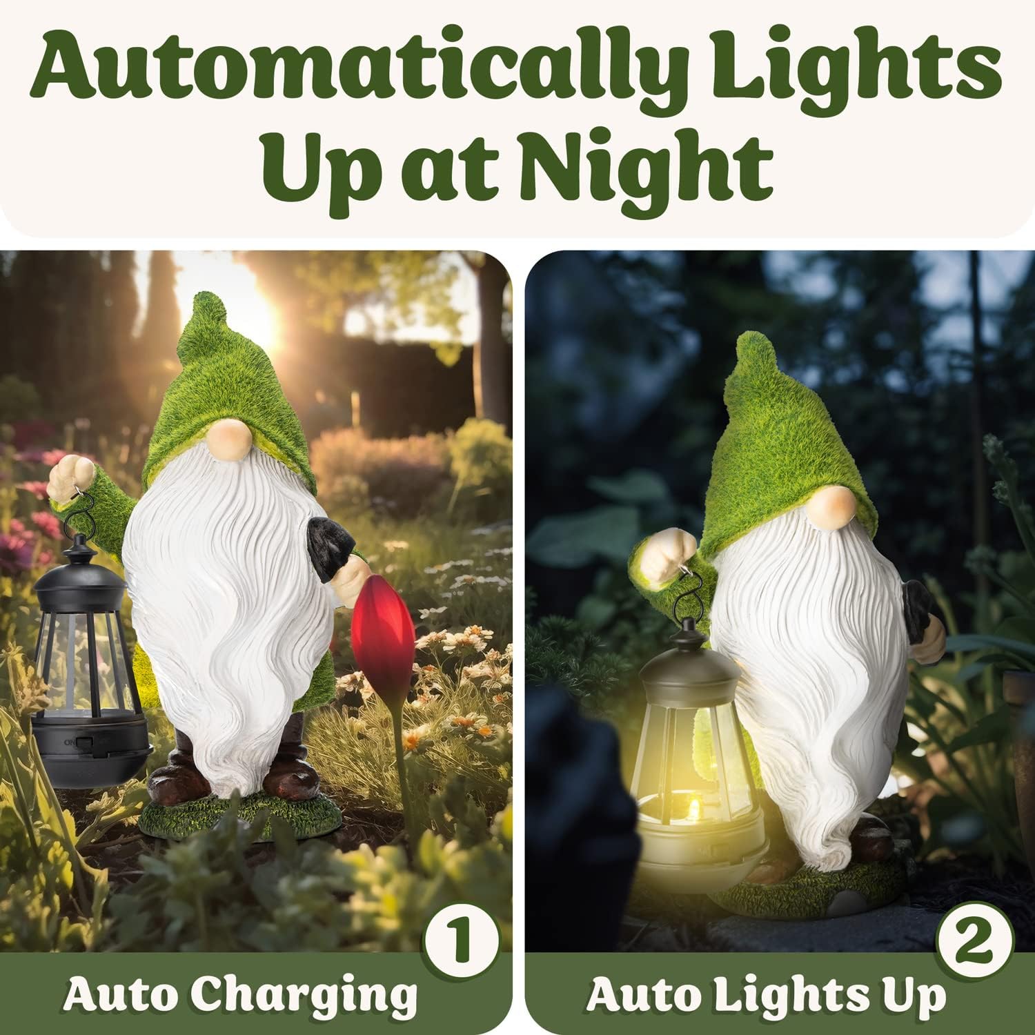Regalos para el día de la madre de parte de la hija, regalos para mamá, regalos de gnomos de jardín, estatuas solares grandes, decoración de jardín