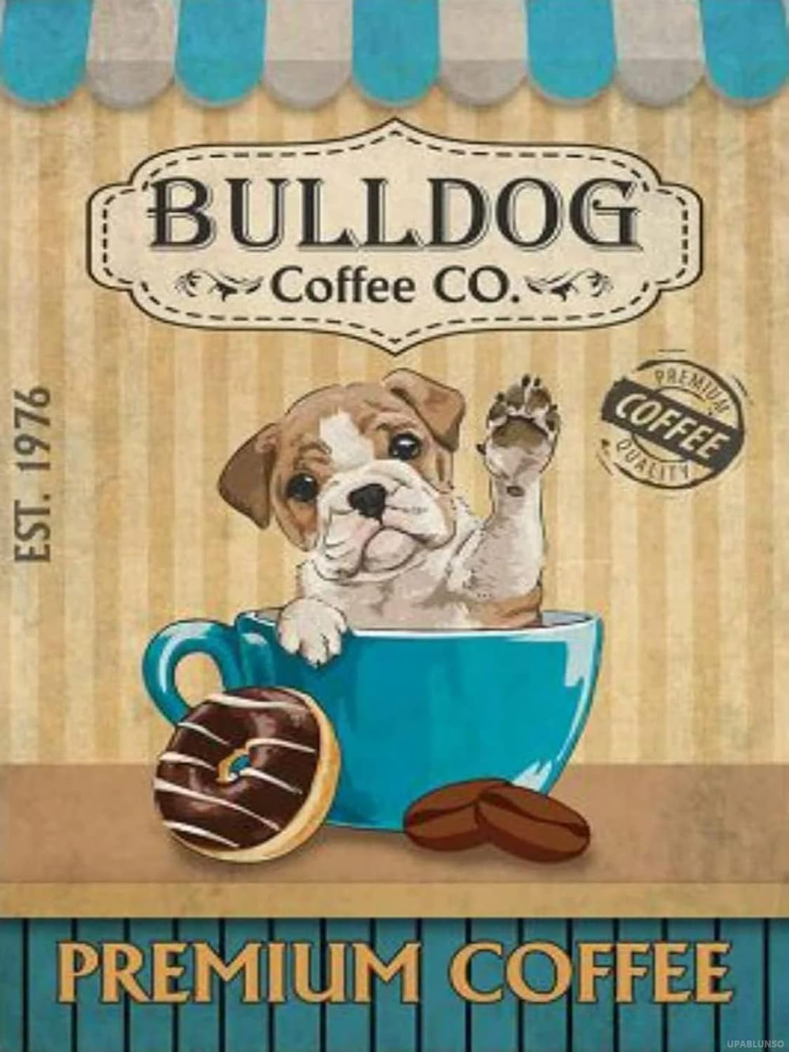 Bulldog – Kit de pintura de diamantes 5D para adultos, diseño de diamante redondo y vintage, punto de cruz, ideal para relajación y decoración de