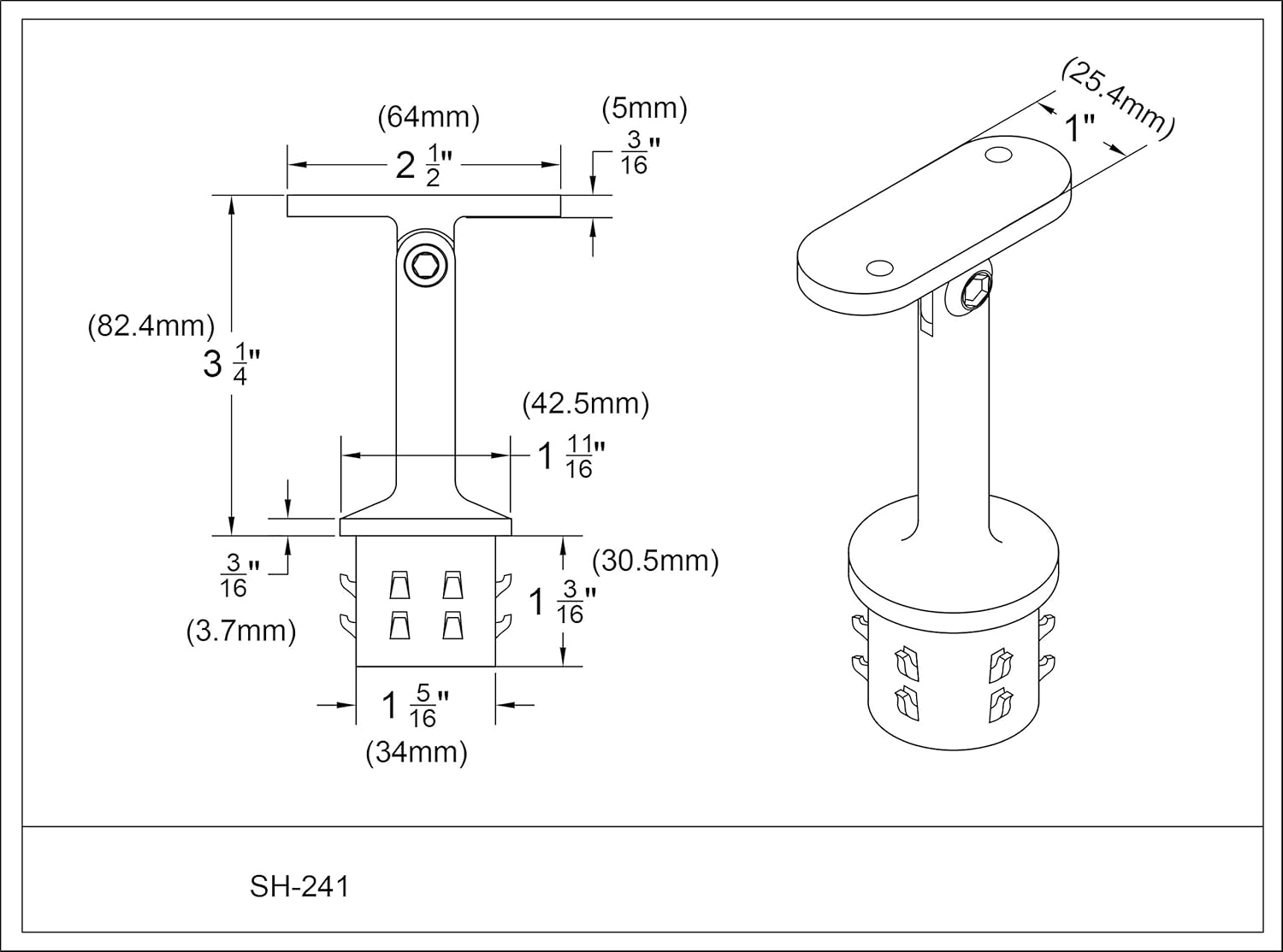 Tapa de acero inoxidable de grado 316 de 1.575in.