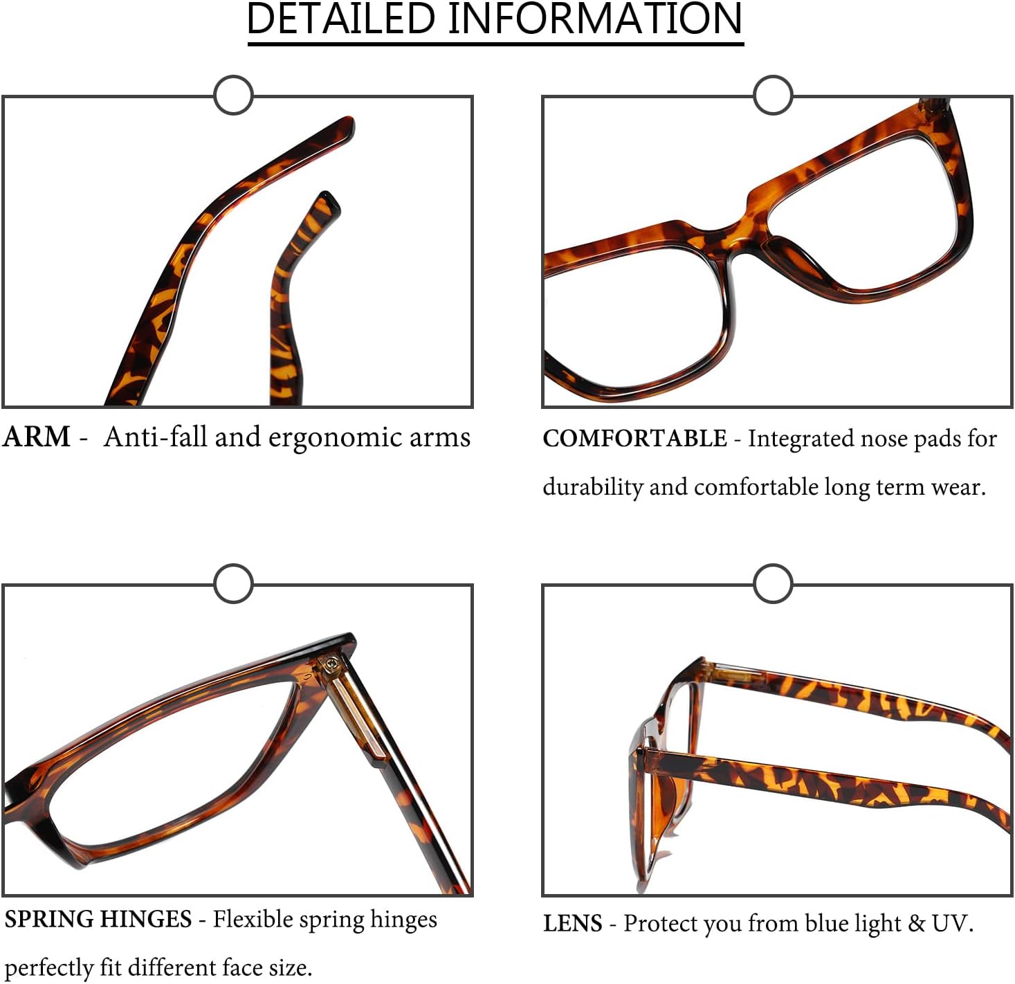 Gafas de lectura de ojo de gato para mujer, paquete de 3 unidades de gran tamaño con bloqueo de luz azul + 2.25