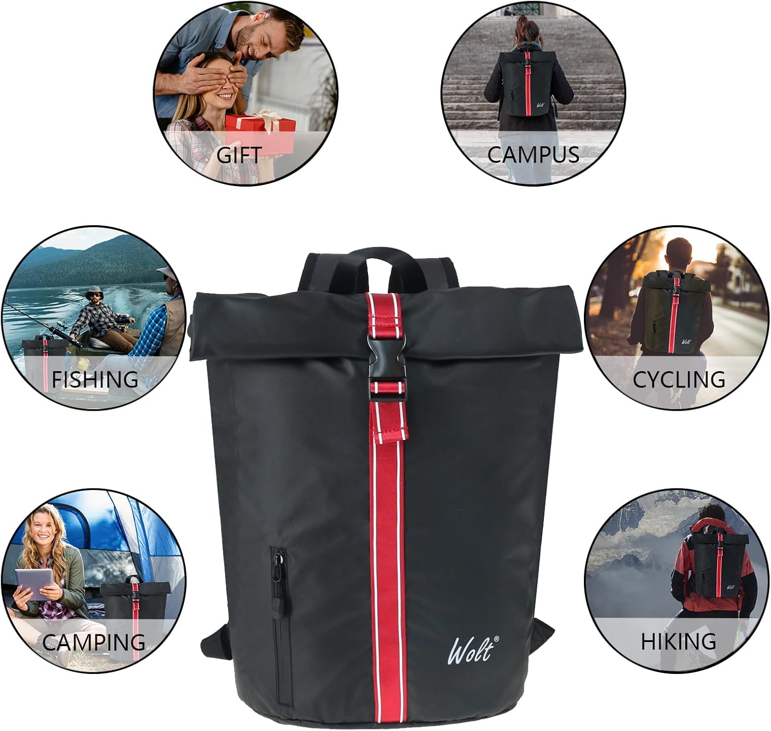 WOLT Casual Daypack Backpack Computer Bookbag – Laptop Backpacks for Men Women Water Resistant Airline Approved Business Work Bag Fits 16 Inch Laptop