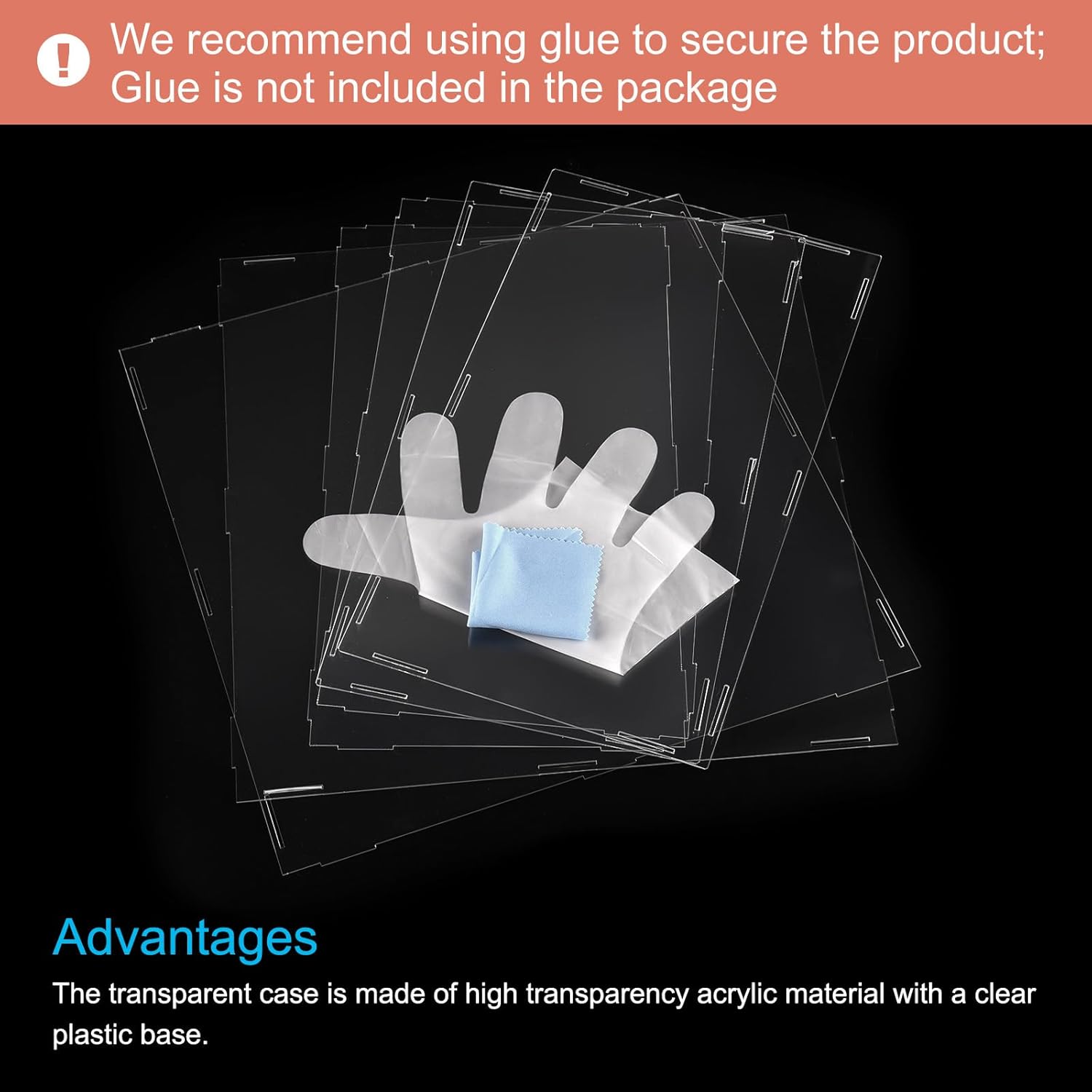 MECCANIXITY Vitrina de acrílico Caja de plástico transparente montar escaparate a prueba de polvo 12.2×6.3×8 pulgadas para artículos coleccionables