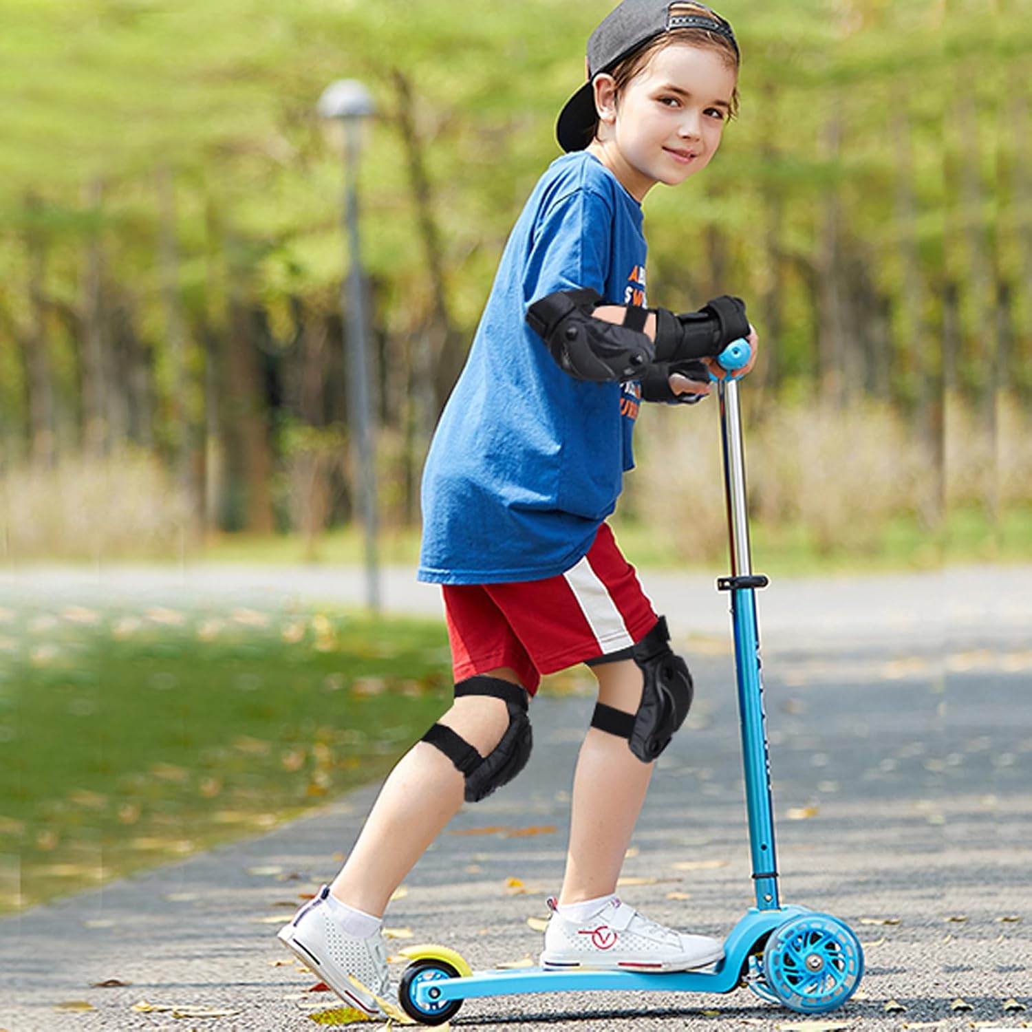 Rodilleras para niñosjóvenesadultos, coderas con muñequeras, juego de 6 unidades para patineta, ciclismo, patinaje, bicicleta, scooter, equitación,