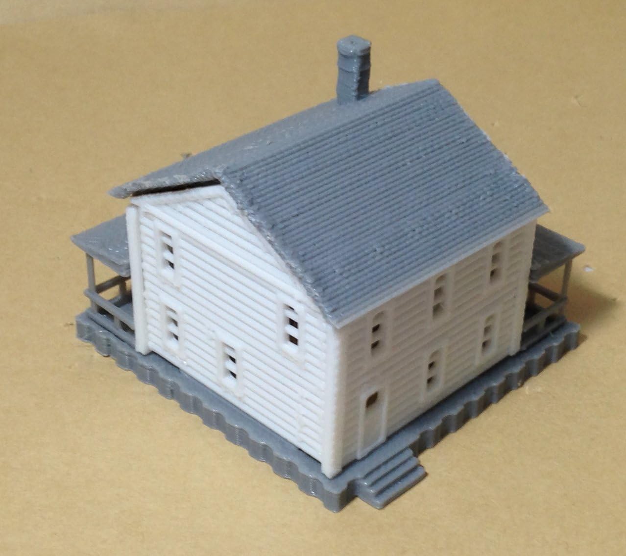 Tren Railway Layout Country Casa de 2 pisos Blanco Escala N 1160