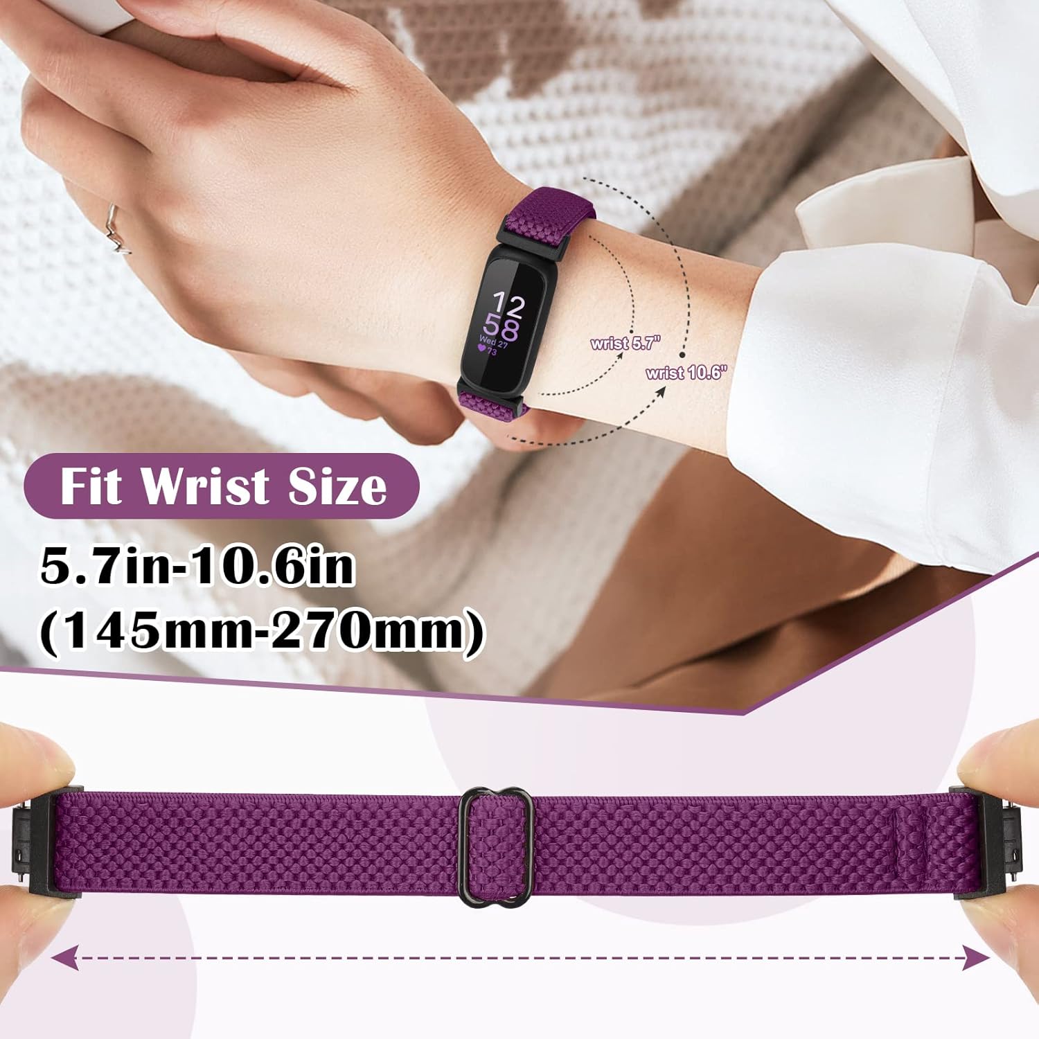 Bcuckood Compatible con Fitbit Inspire 3Inpsire 2InspireInpsire HRAce 2Ace 3 bandas, pulsera elástica ajustable de repuesto para mujeres, hombres,