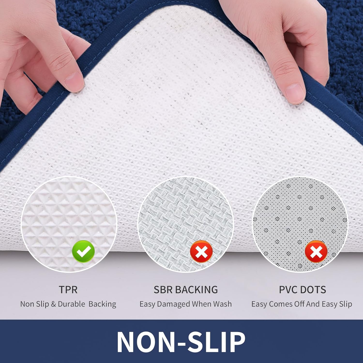 Tapete Buganda de baño, de microfibra, suave y absorbente, antideslizante, de felpa gruesa, lavable a máquina