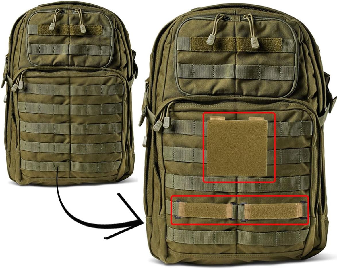 Panel de parches táctico Molle con gancho y bucle, accesorio Molle para mochila, chaleco, insignia de bricolaje e insignia (caqui, 4 unidades)