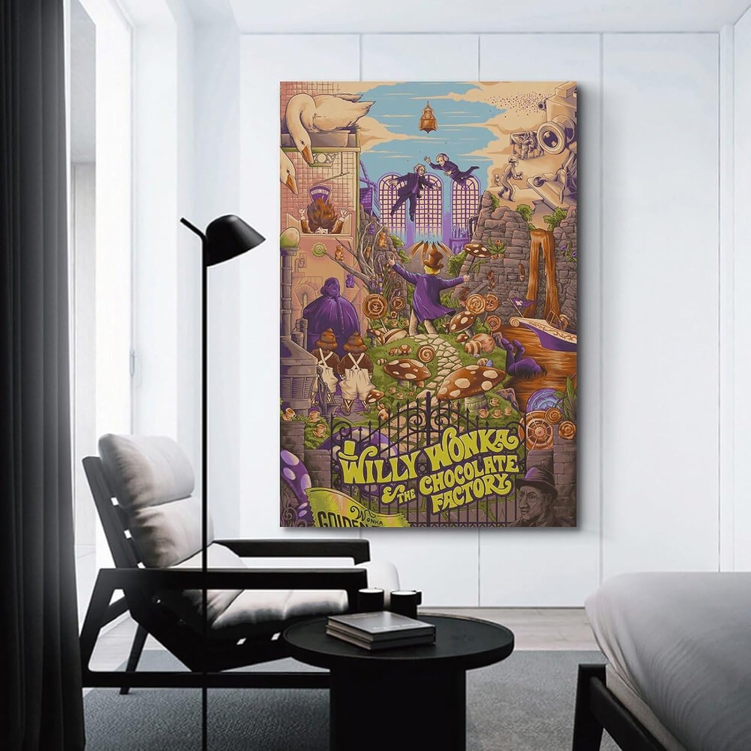Willy Wonka And The Chocolate Factory – Póster impreso en lienzo para pared, pintura artística, cubierta de álbum, decoración de regalo, decoración