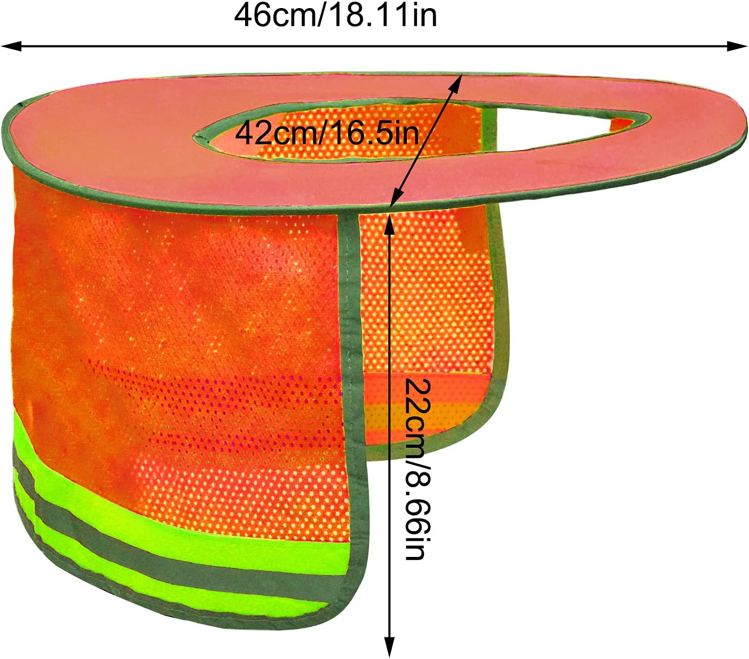 Paquete de 3 sombreros de malla de ala completa, parasol de cuello de alta visibilidad con rayas reflectantes para cascos