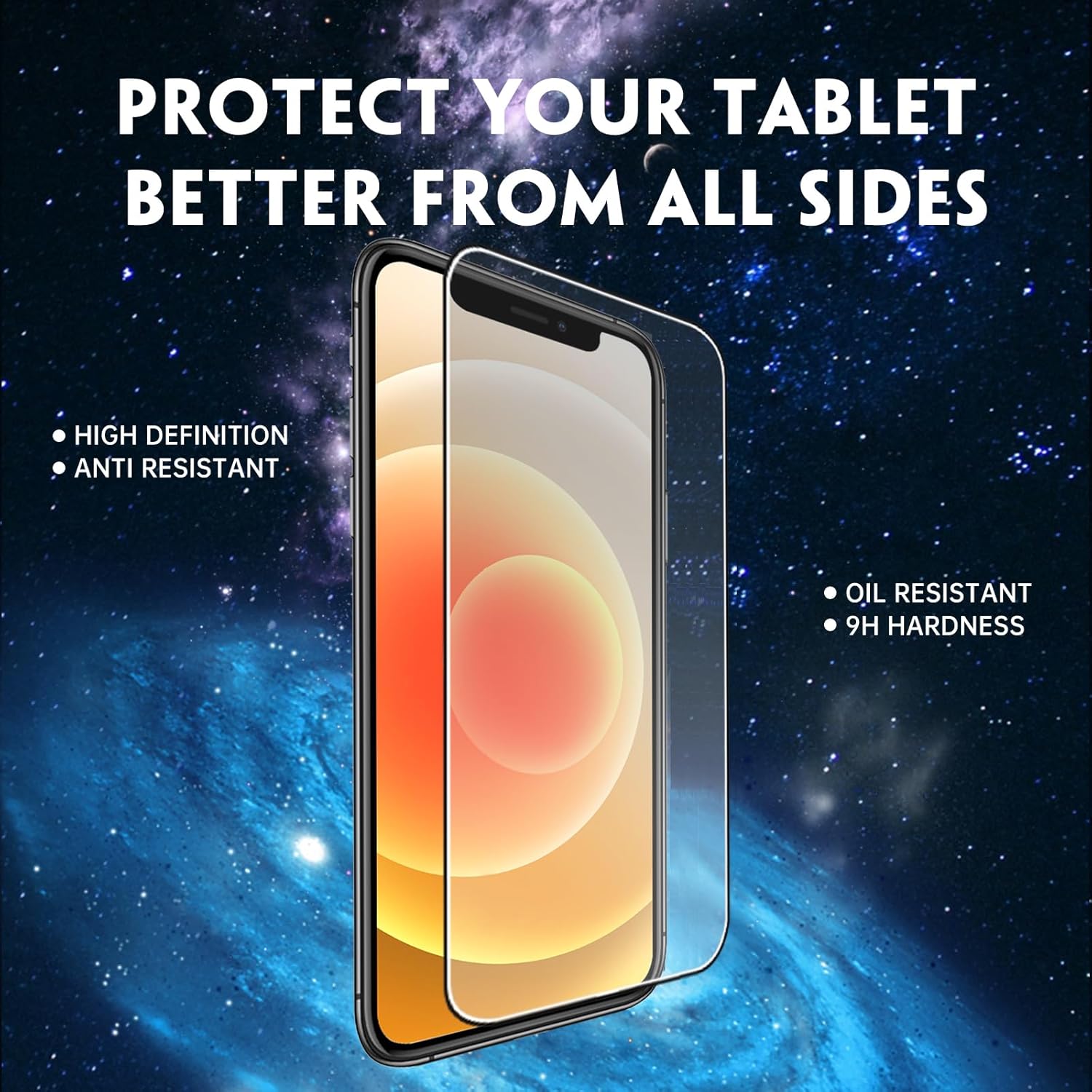 FAYOUCZ Paquete de 3 protectores de pantalla de vidrio compatibles con iPhone 12 Pro, película de vidrio templado de 6.1 pulgadas, antiarañazos,