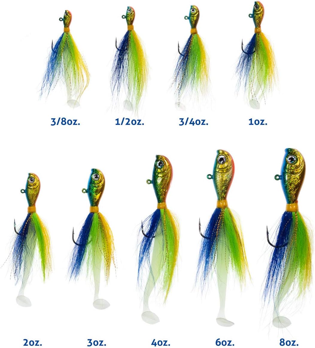 Charlie’s Worms Jiggin’ Dipper – Señuelo holográfico de pesca con cola de cubo de 38 onzas, 8 onzas para pesca de agua salada y lubina