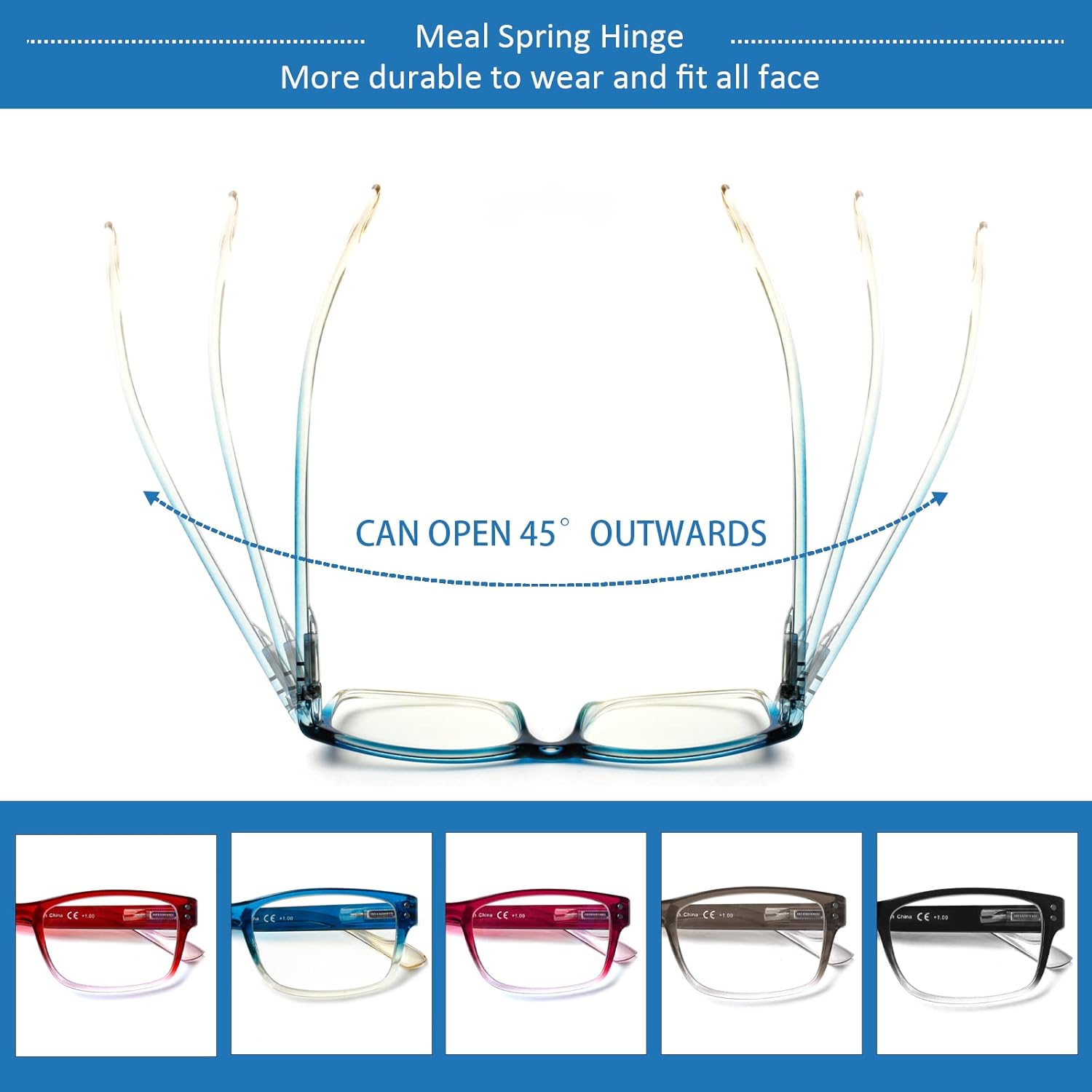 JOSCHOO Paquete de 5 lentes de lectura con bloqueo de luz azul, antifatiga ocular, lentes de lectura para computadora para mujeres y hombres