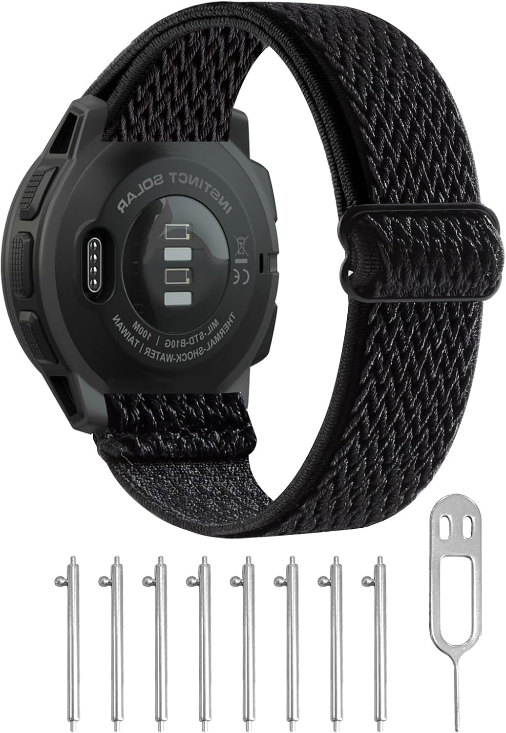 XRHWW Paquete de 3 correas de nailon Strecty de 0.866 in compatibles con Garmin InstinctInstinct 2 SolarTacticalSolarTideEsports