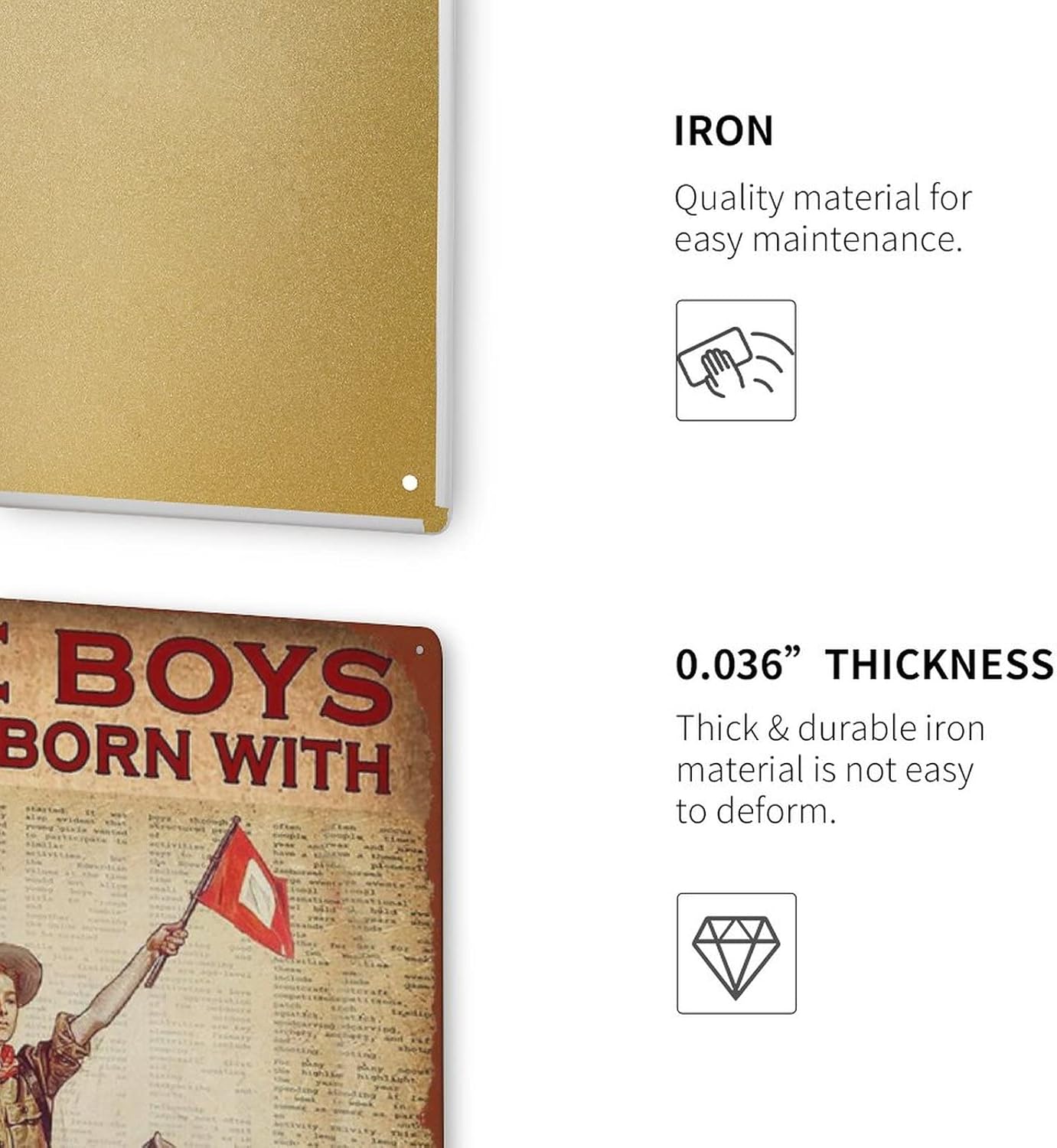 Póster de metal con texto en inglés Some Boys are Just Born with Scout Spirit in Their Souls de aluminio para el hogar, bar, cocina, cafetería,