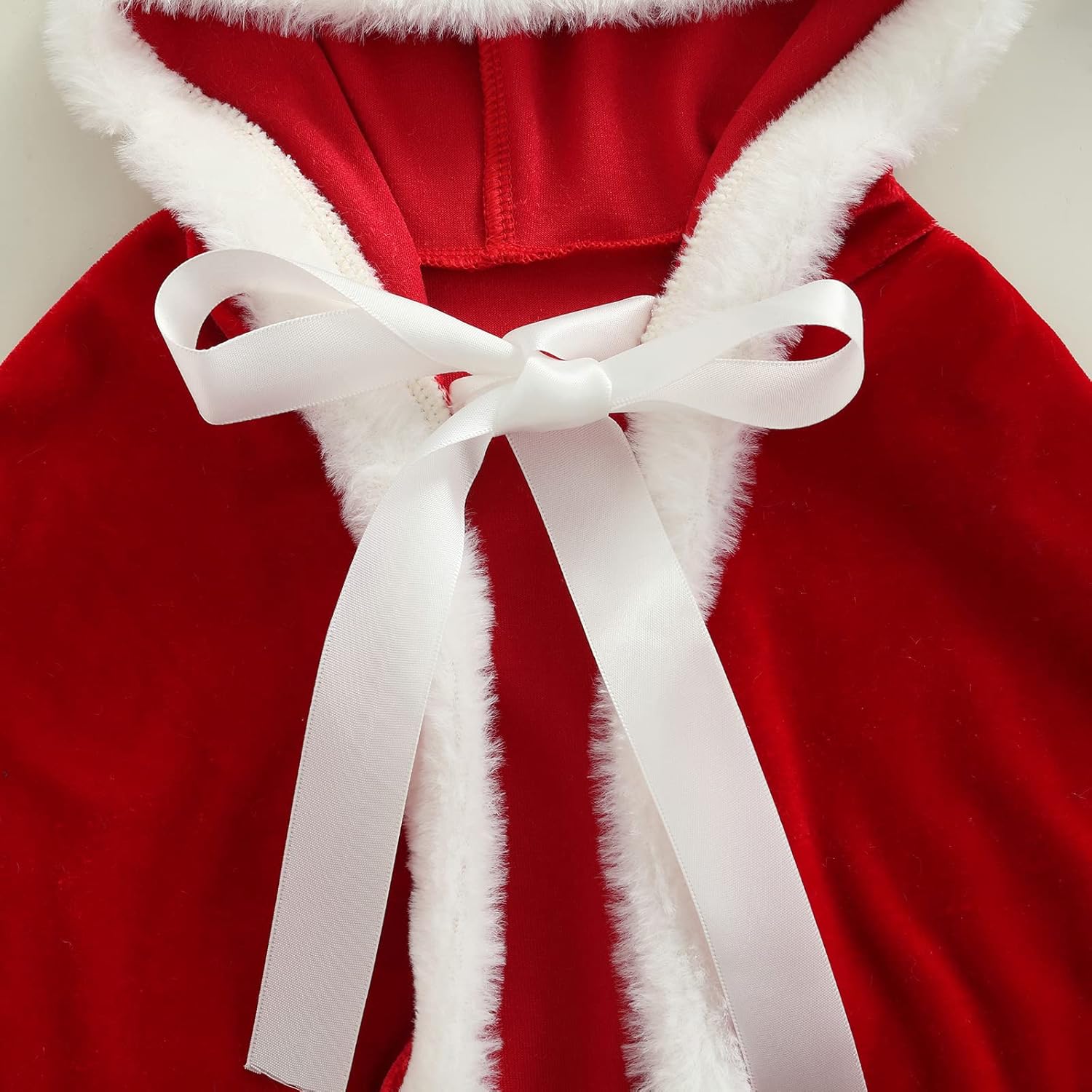 Yccutest Disfraz de capa de Navidad para bebé y niña, capa de terciopelo con capucha, disfraz de Papá Noel, disfraz de Navidad para niña pequeña
