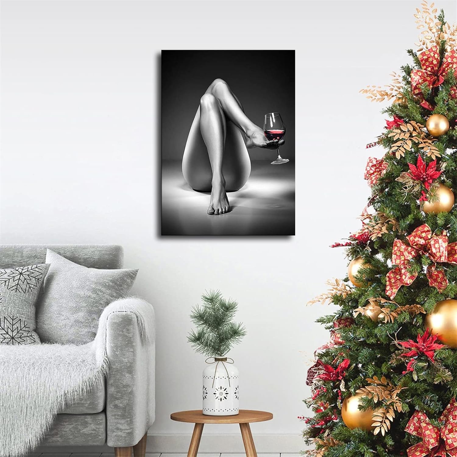 Lienzo decorativo para pared, pintura de copa de vino de mujer, color blanco y negro, fotos de hermosas niñas, pósteres abstractos modernos,