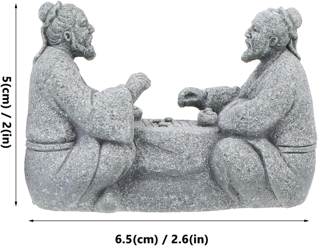Operitacx Decoraciones de pecera, figuras de jardín, decoración al aire libre, piedra arenisca zen, estatua china de anciano, figura de maceta para