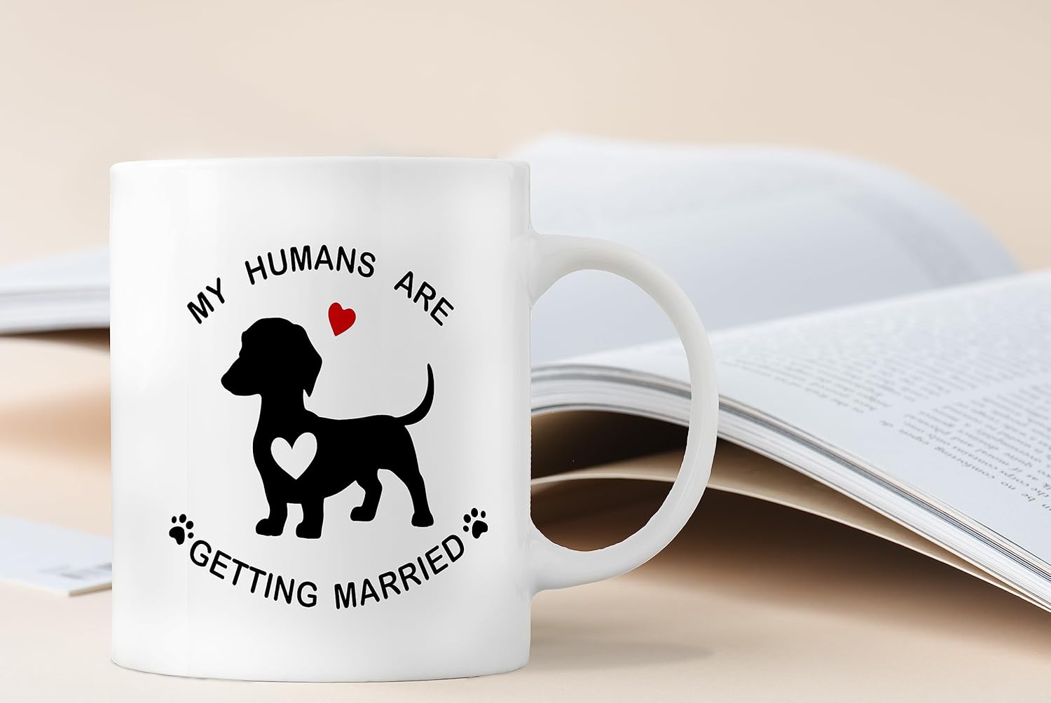 My Humans are Getting Married – Taza de café con diseño de perro salchicha, regalos de boda de compromiso para novios, parejas, recién casados, taza