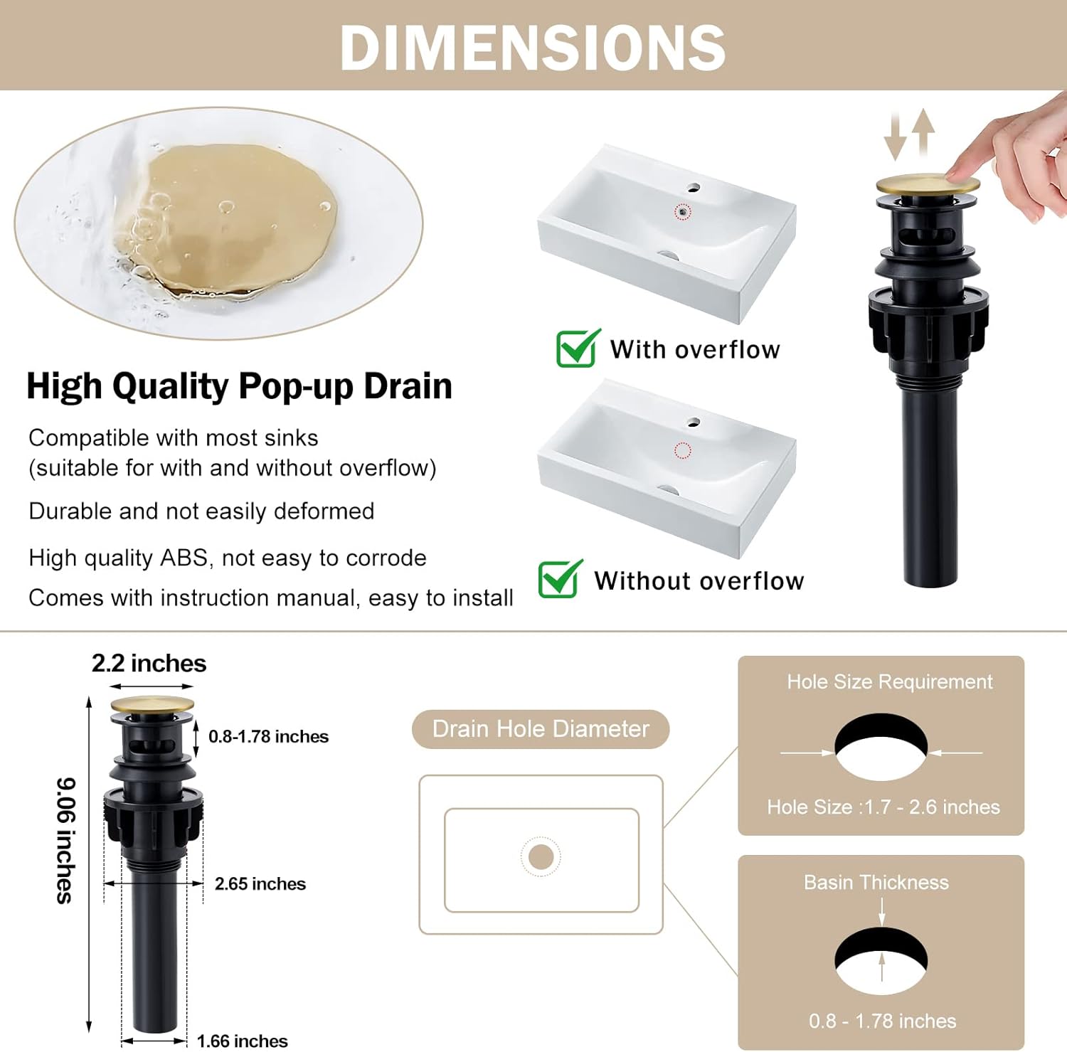 Qomolangma Grifos de baño para fregadero de 3 agujeros, grifo de baño extendido de 8 pulgadas, grifo de fregadero de baño de 2 asas, grifo giratorio