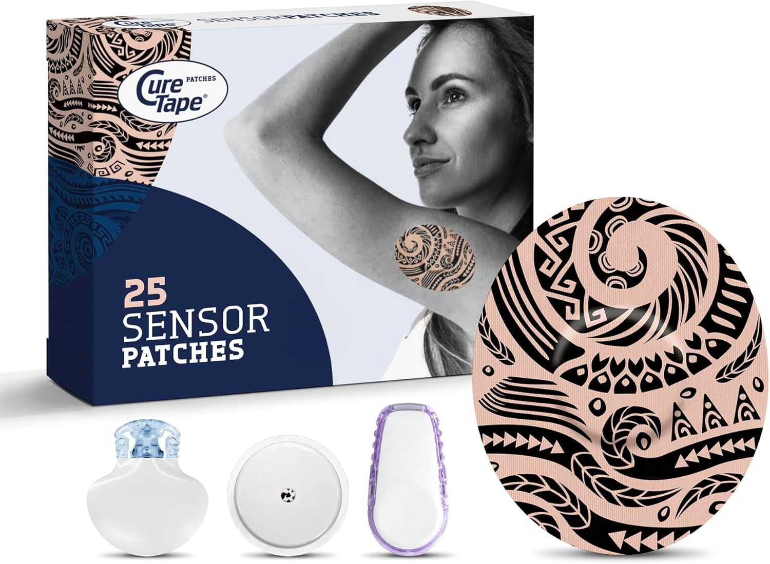 CureTape Parches – Yesos Fijadores Sensores – Yesos para Freestyle Libre, Dexcom y Medtronic Guardian Sensores – Certificado TÜV – Variantes únicas