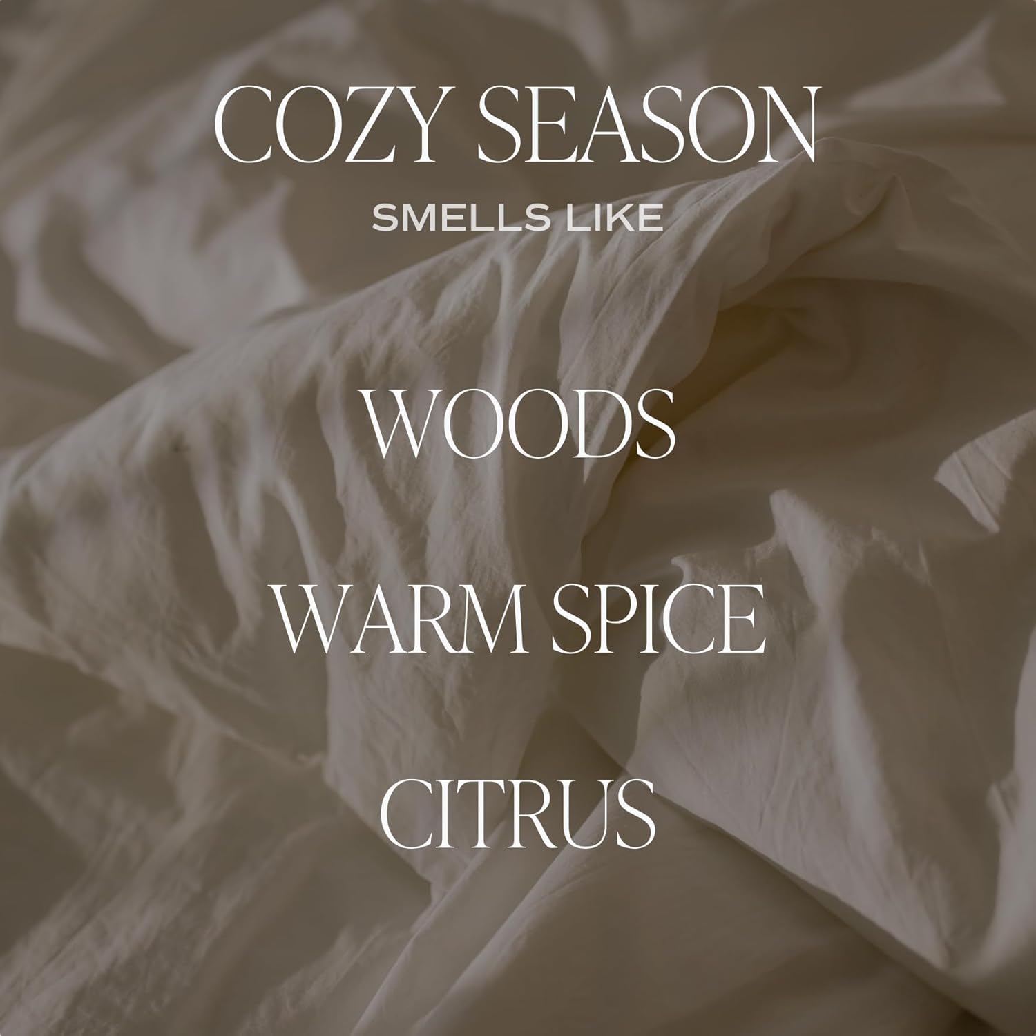 Sweet Water Decor Cozy Season Soy Candle  Woods, Warm Spice, and Citrus Fall Scented Candles for Home  11oz White Jar + Wood Lid, 50+ Hour Burn