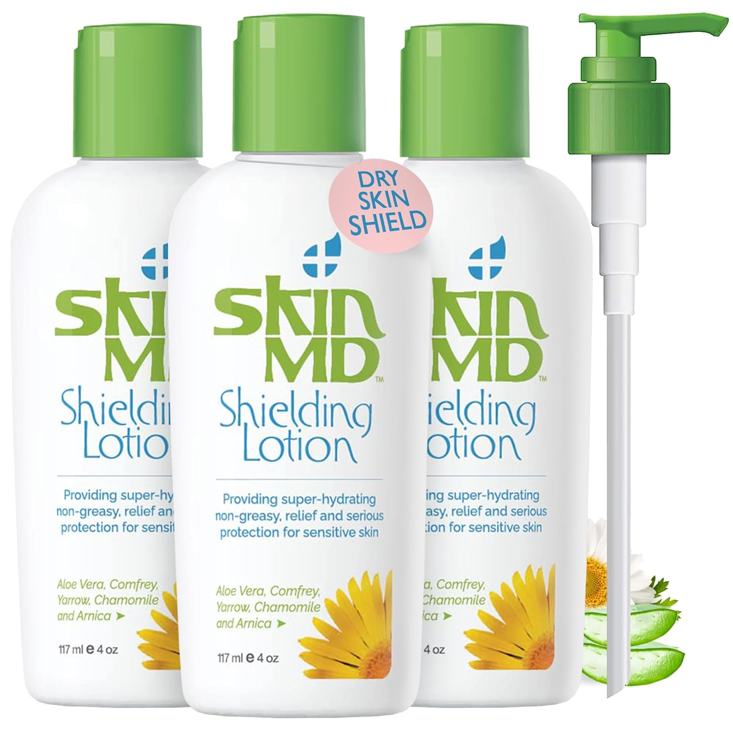 Loción protectora natural para la cara Skin MD, cuerpo y manos, ayuda con eczema y psoriasis El remedio natural a las cosas que secan tu piel