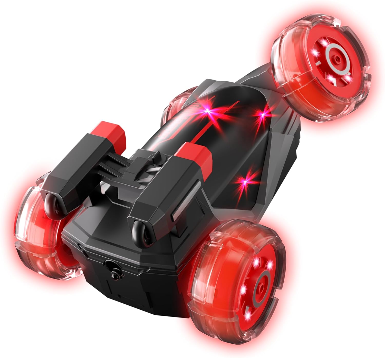 STAVOZE Último modelo Auto de control remoto, autos RC con neumáticos electromagnéticos iluminados, auto de acrobacias RC giratorio de 360 con