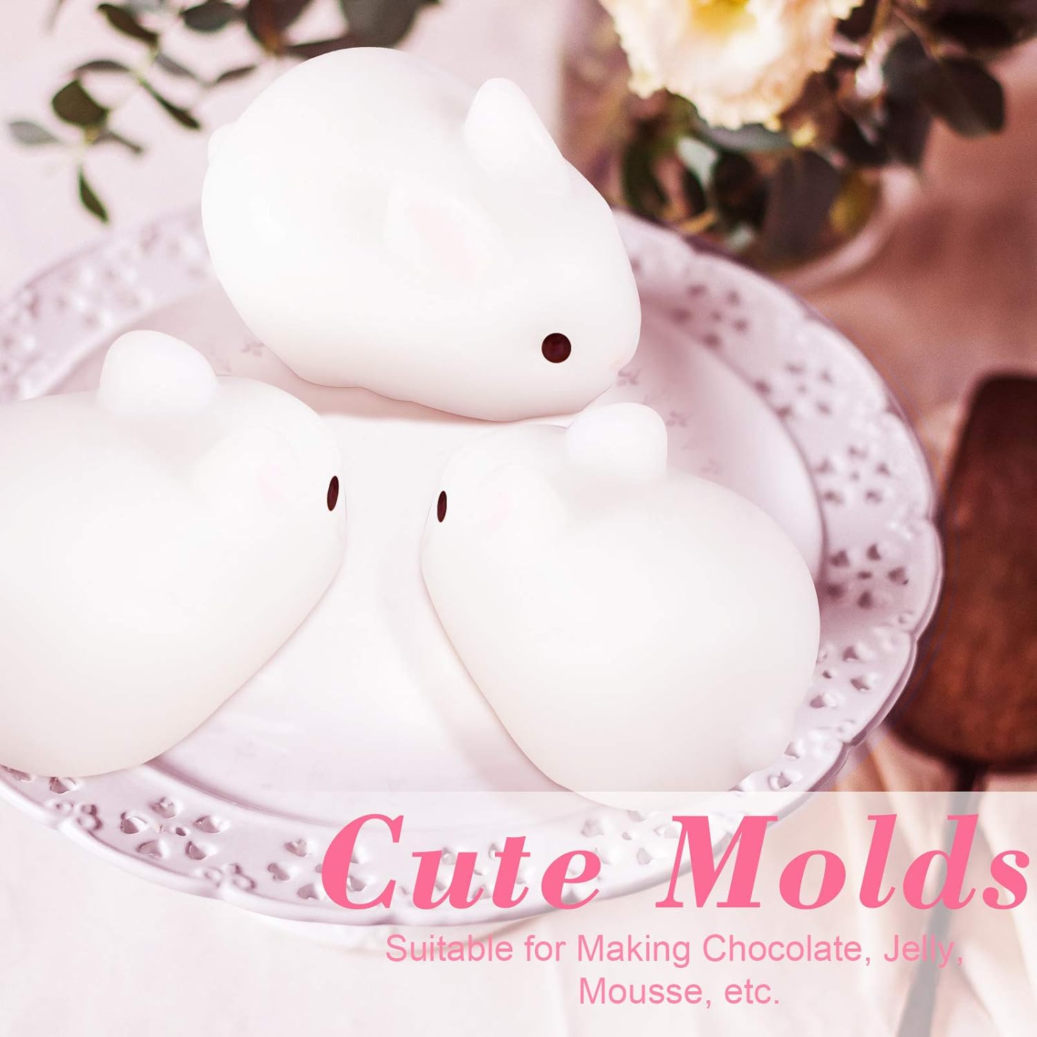 Molde para hornear de 3 piezas con forma de huevo de Pascua y conejo, molde de chocolate para Pascua hecho a mano, jabón pastelería, pastel, postre,