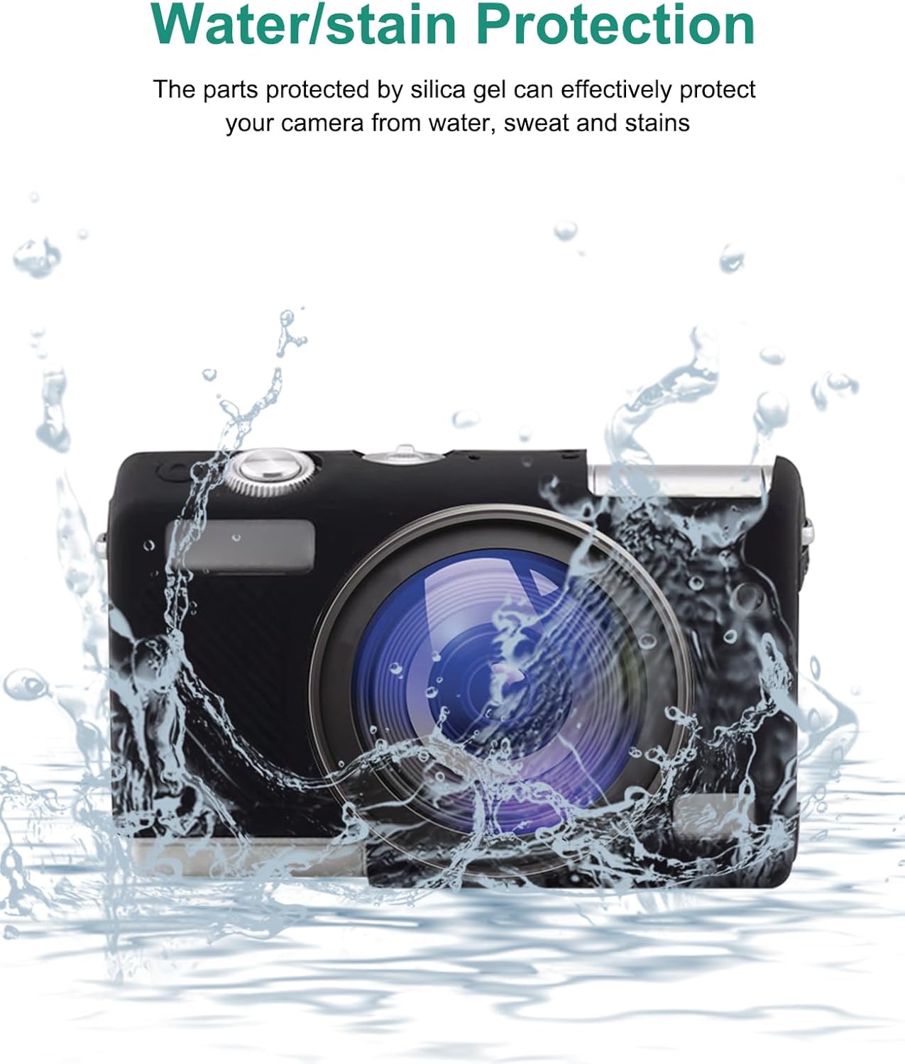 PULUZ Funda para cámara digital Canon EOS M200, delgada, duradera, ligera, de goma suave, funda protectora para cámara (negro)