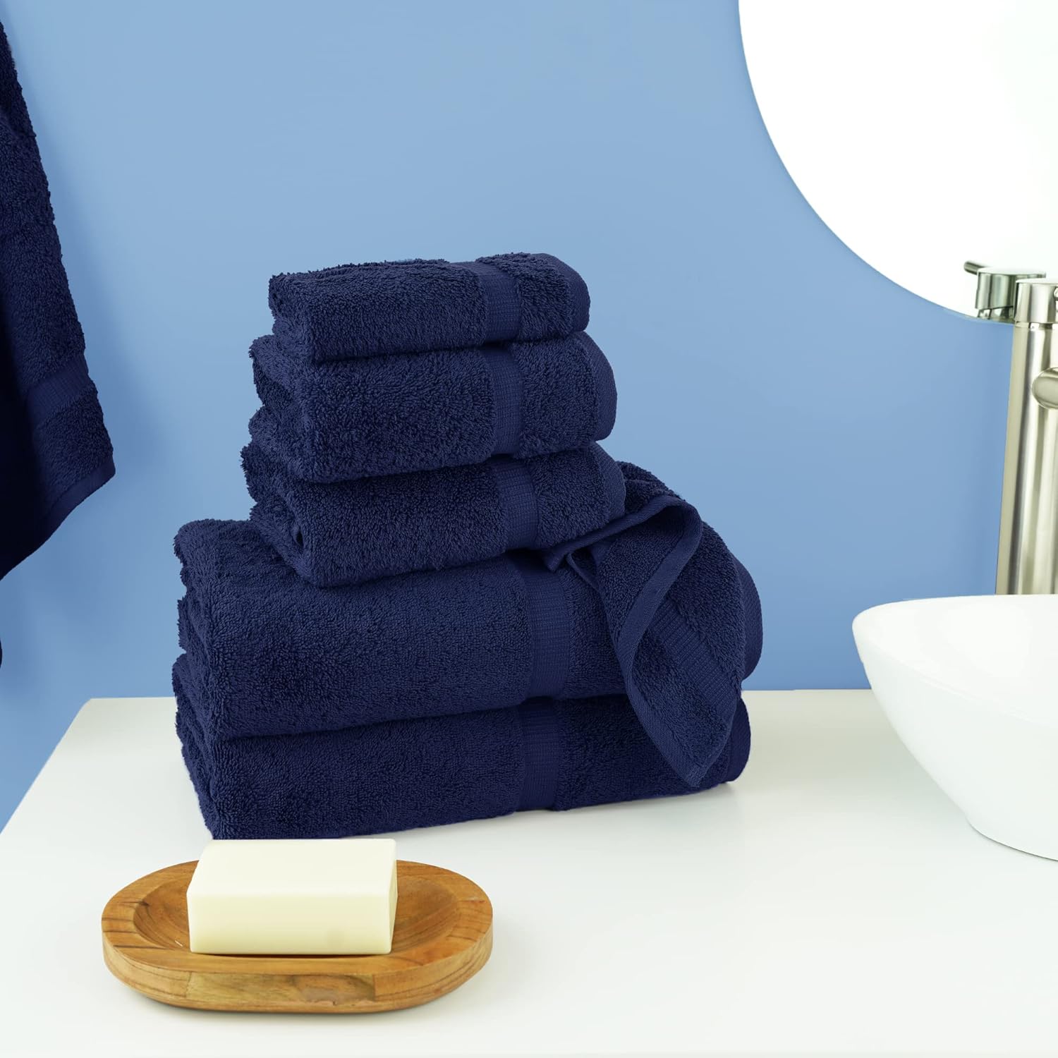 Chakir Turkish Linens – Juego de toallas de algodón turco de 6 piezas (2 toallas de baño, 2 toallas de mano, 2 paños de baño)