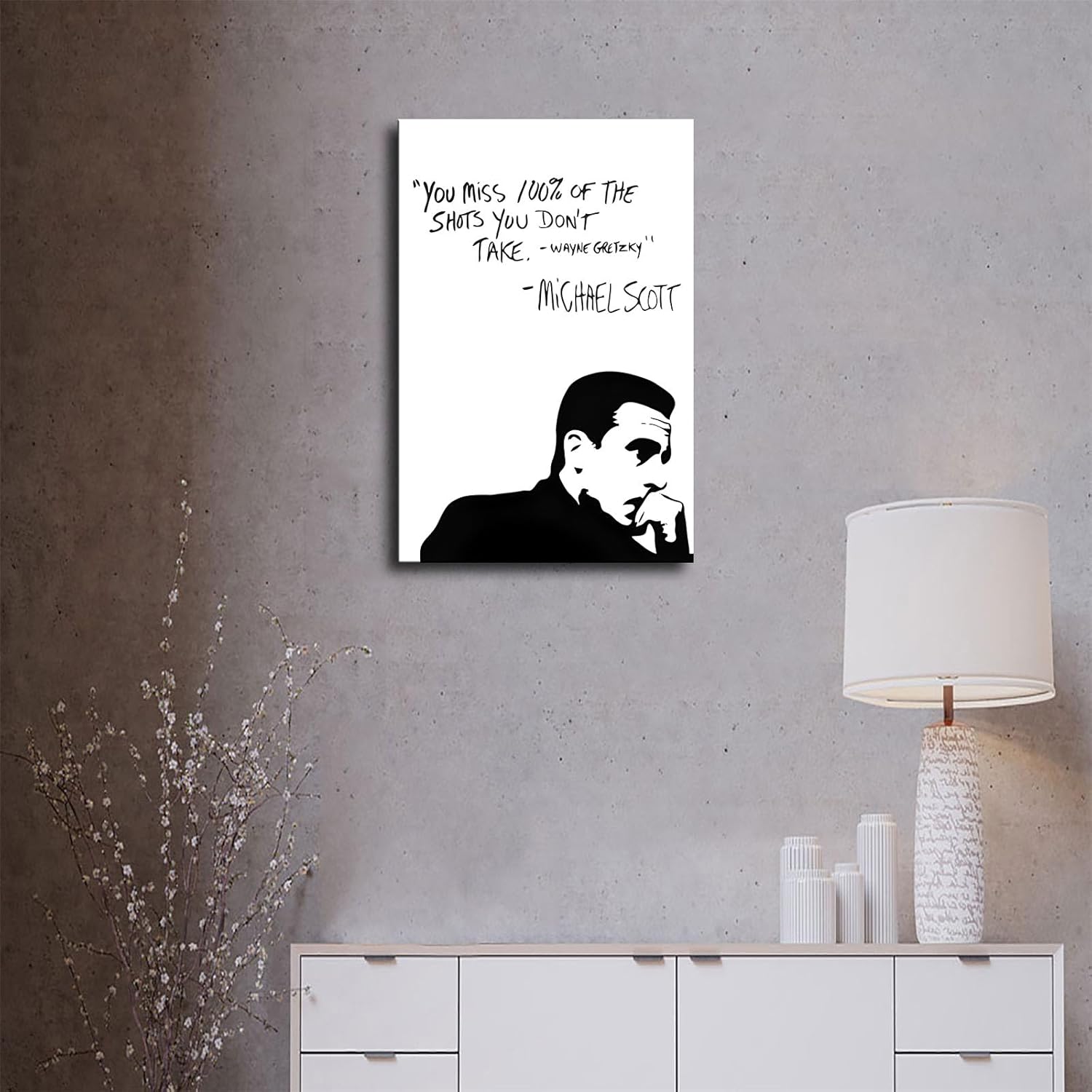 Decoración inspiradora de pared de oficina con citas de Michael Scott, póster universitario, impresión en lienzo decorativo para habitación, baño,