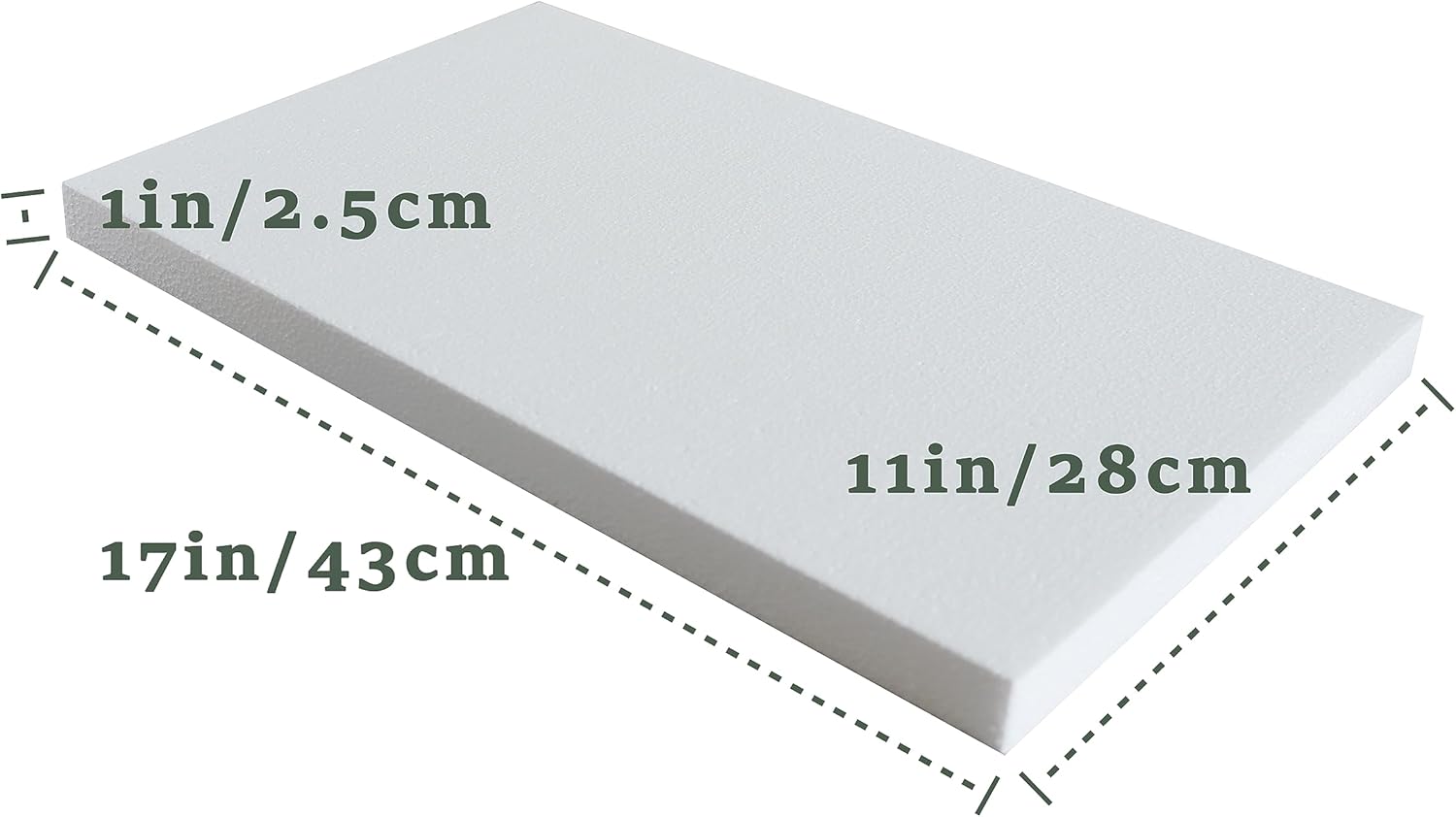 DNB Craft – Tabla de espuma gruesa de poliestireno rectangular de 17 x 11 x 1 pulgadas, 6 piezas, suministros para manualidades y artes