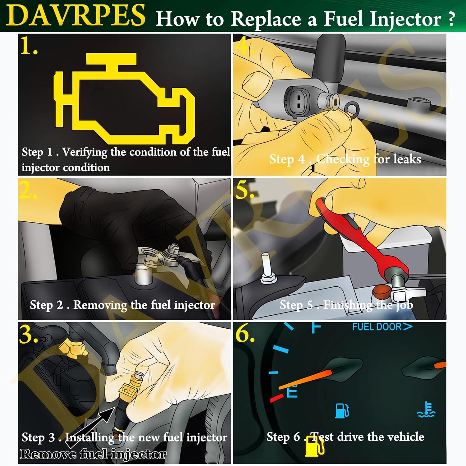 DAVRPES 4 inyectores de combustible EAT286 repuesto de boquilla de pulverización de combustible para Kawasaki Ninja ZX-14 ZX-10R 2006-2007 para